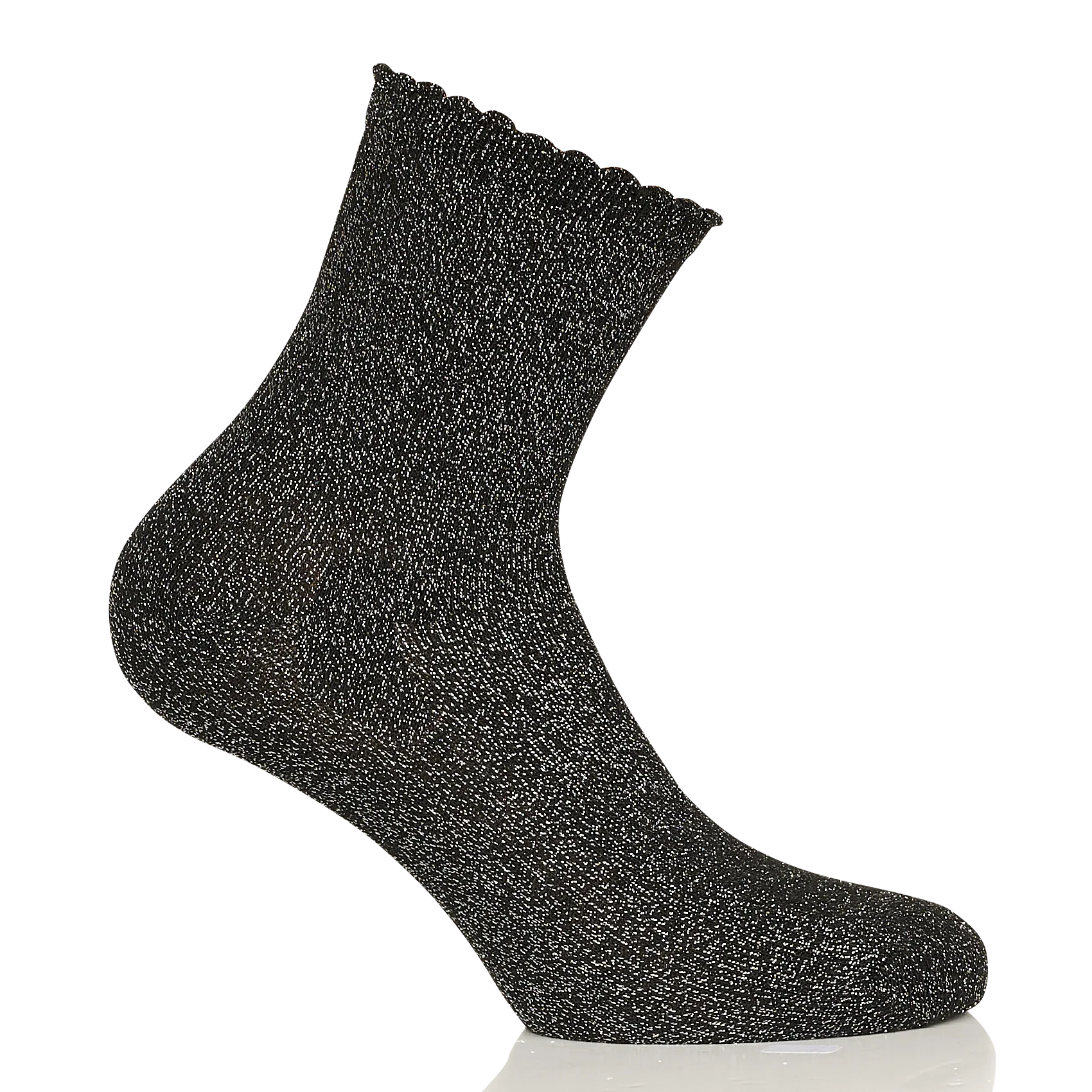 Chaussettes à fils métallisés en coton mélangé Noir SEBBY