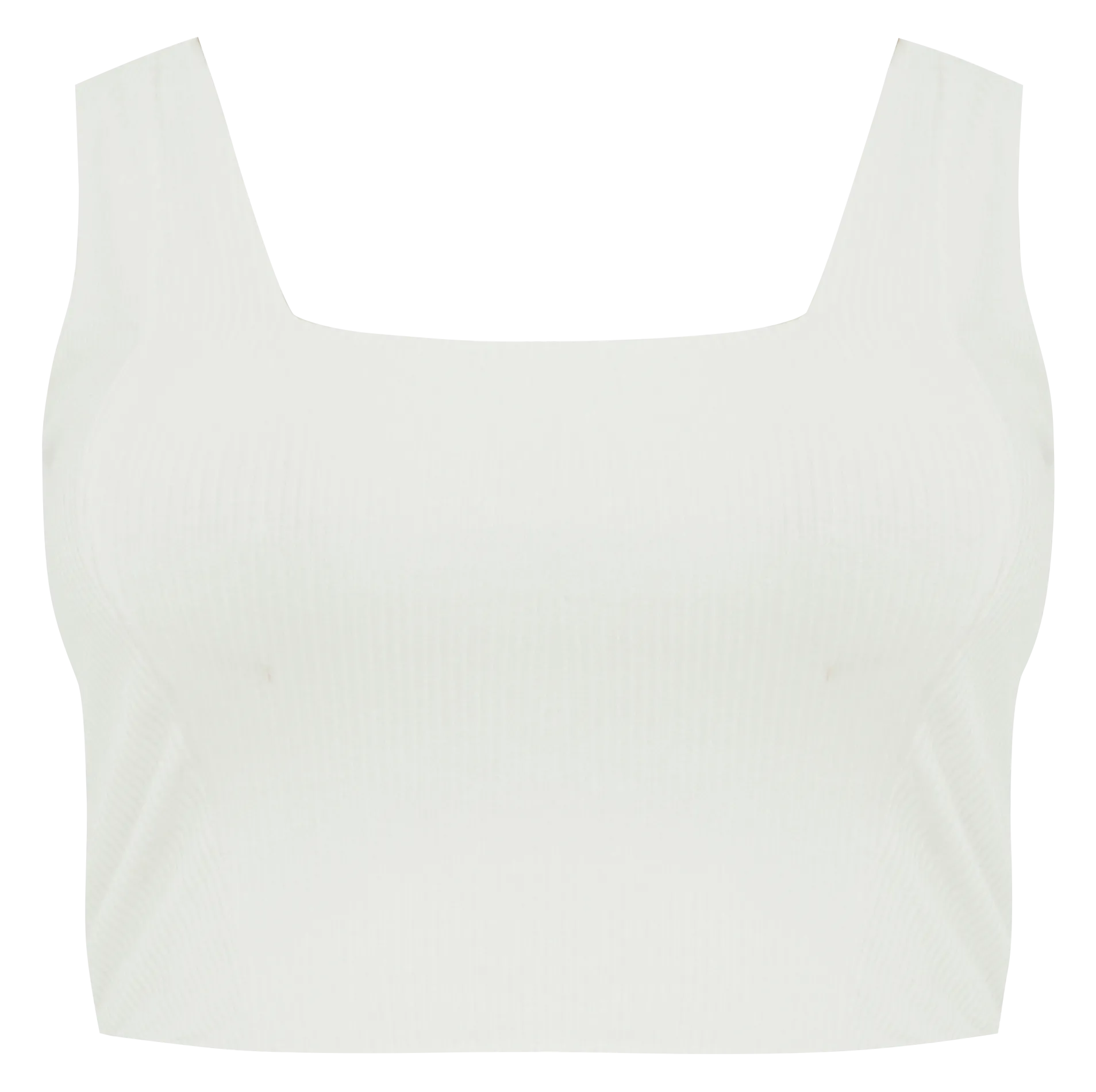 Top court côtelé en viscose stretch Blanc