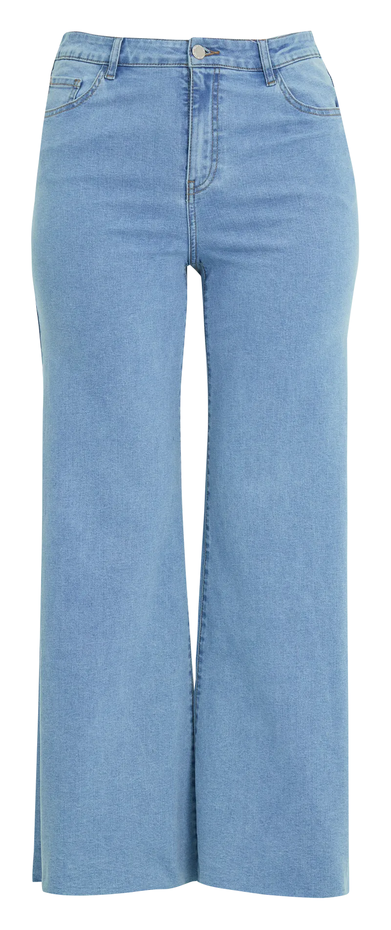 Jean taille haute à fentes en coton mélangé Jean brut