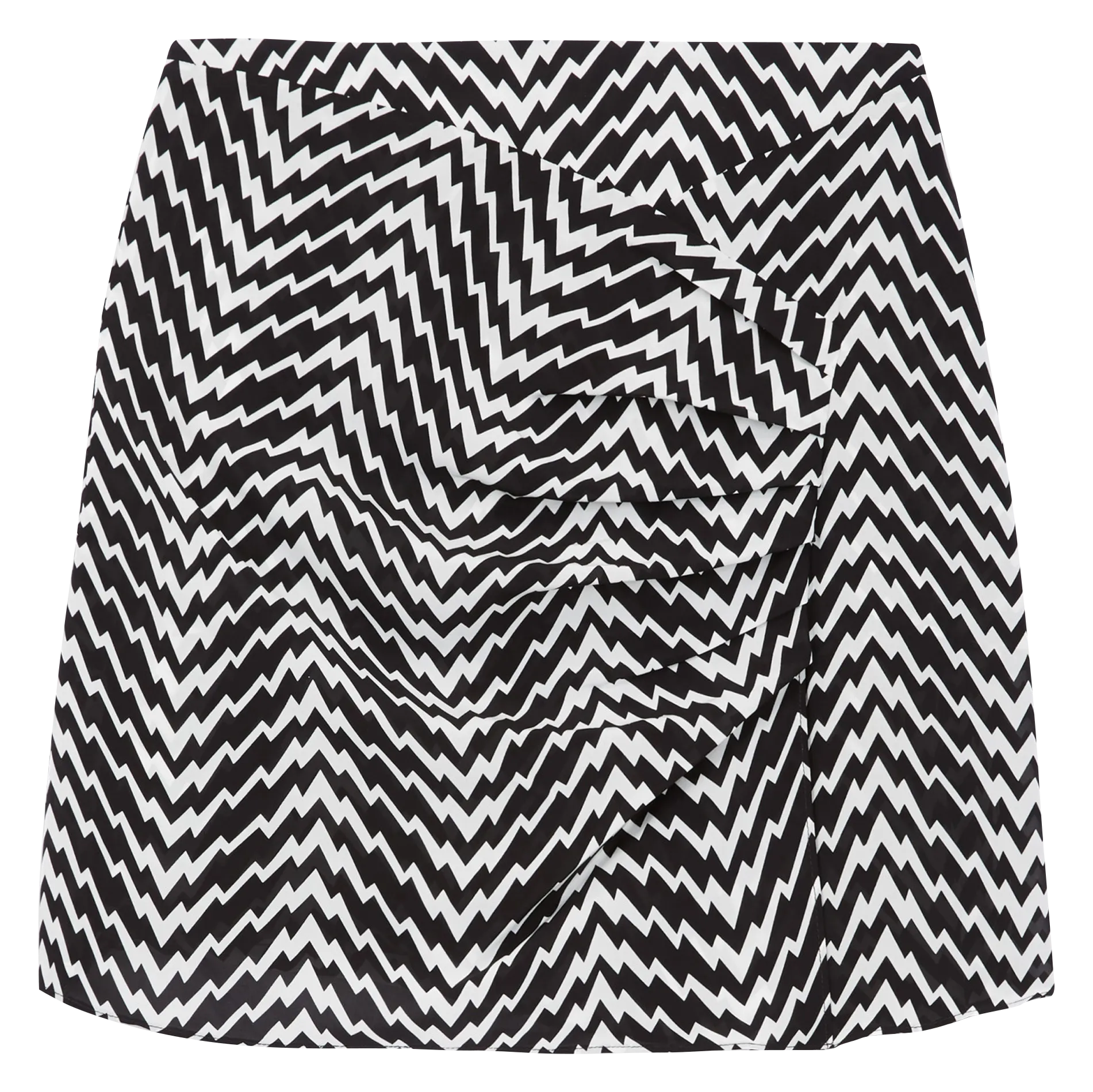 Jupe courte drapée en viscose Noir