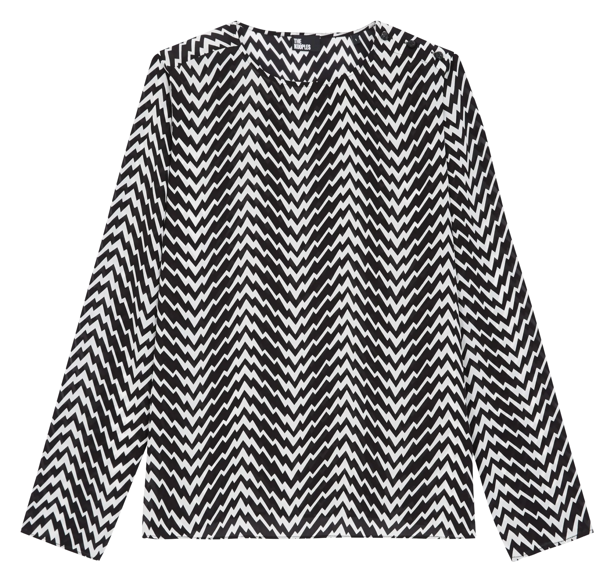 Top imprimé en viscose Noir