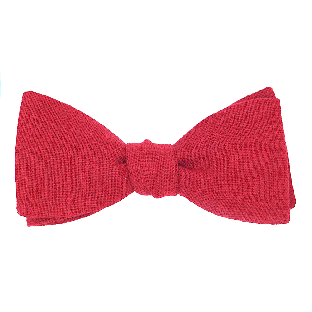 Noeud papillon en lin Rouge