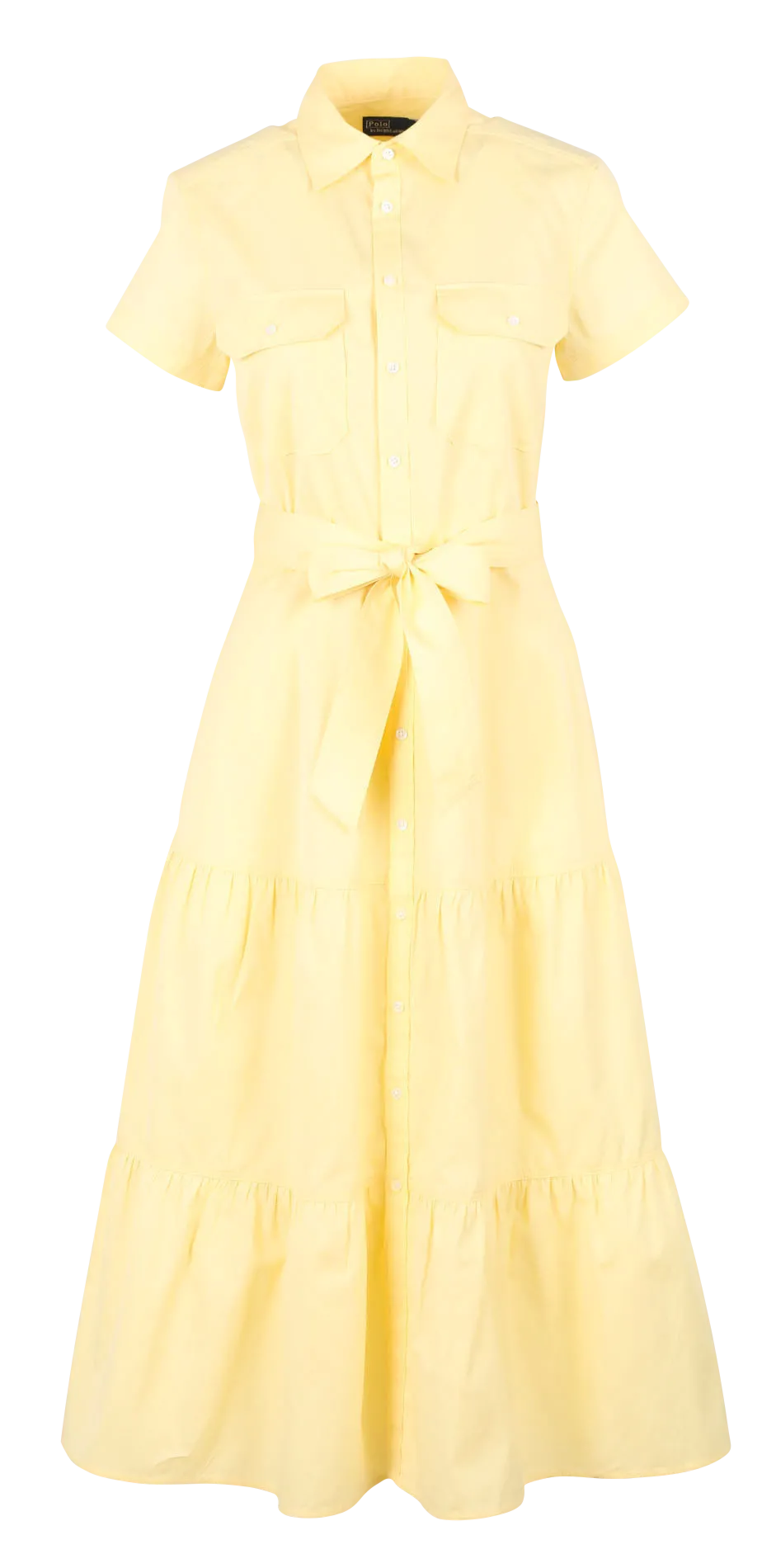 Robe chemise en coton Jaune