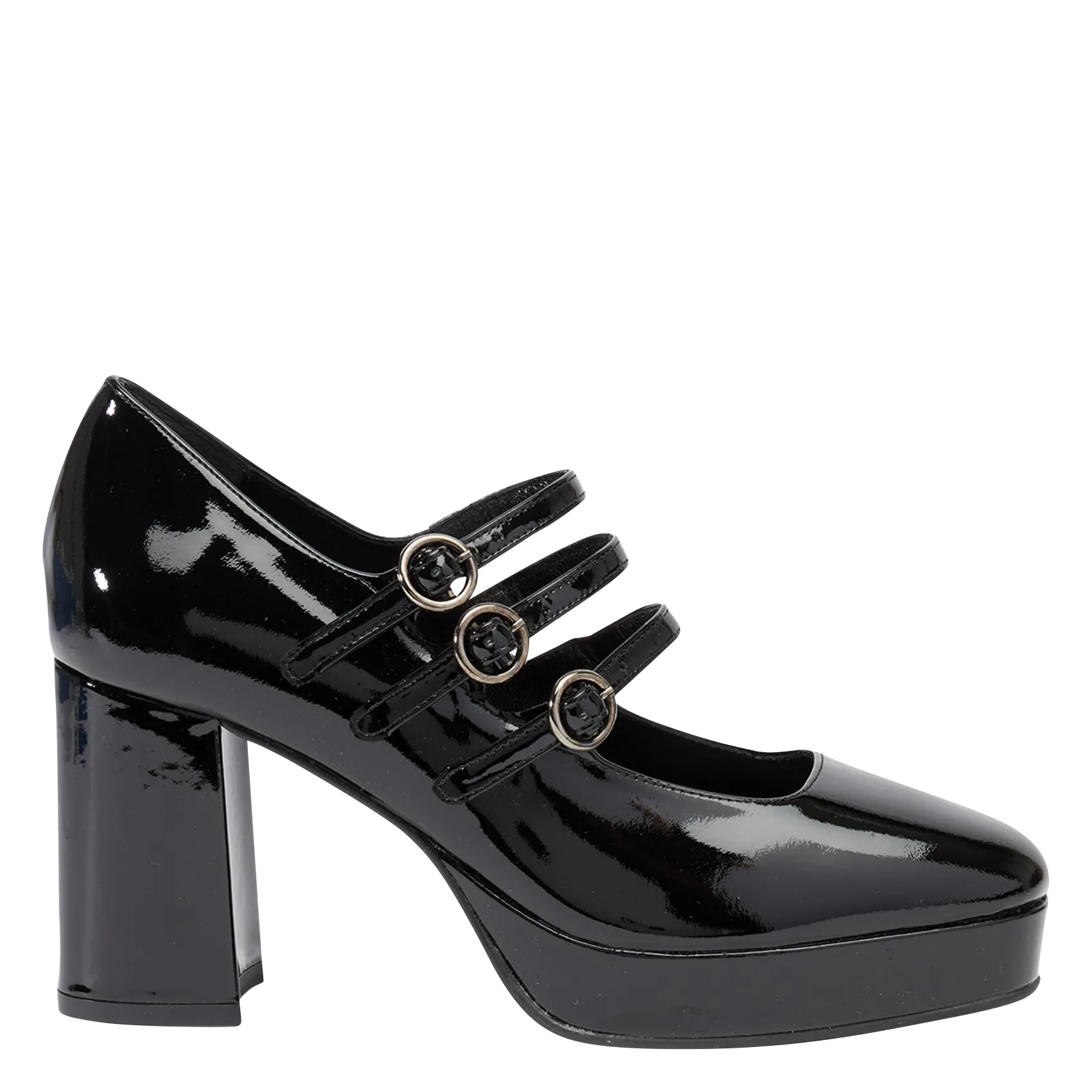 Sandales hautes en cuir vernies Noir PIGALLE