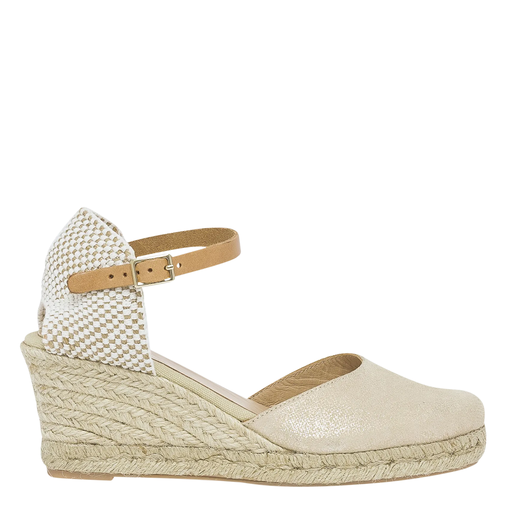 Espadrilles compensées bi-matière Doré HELIAN