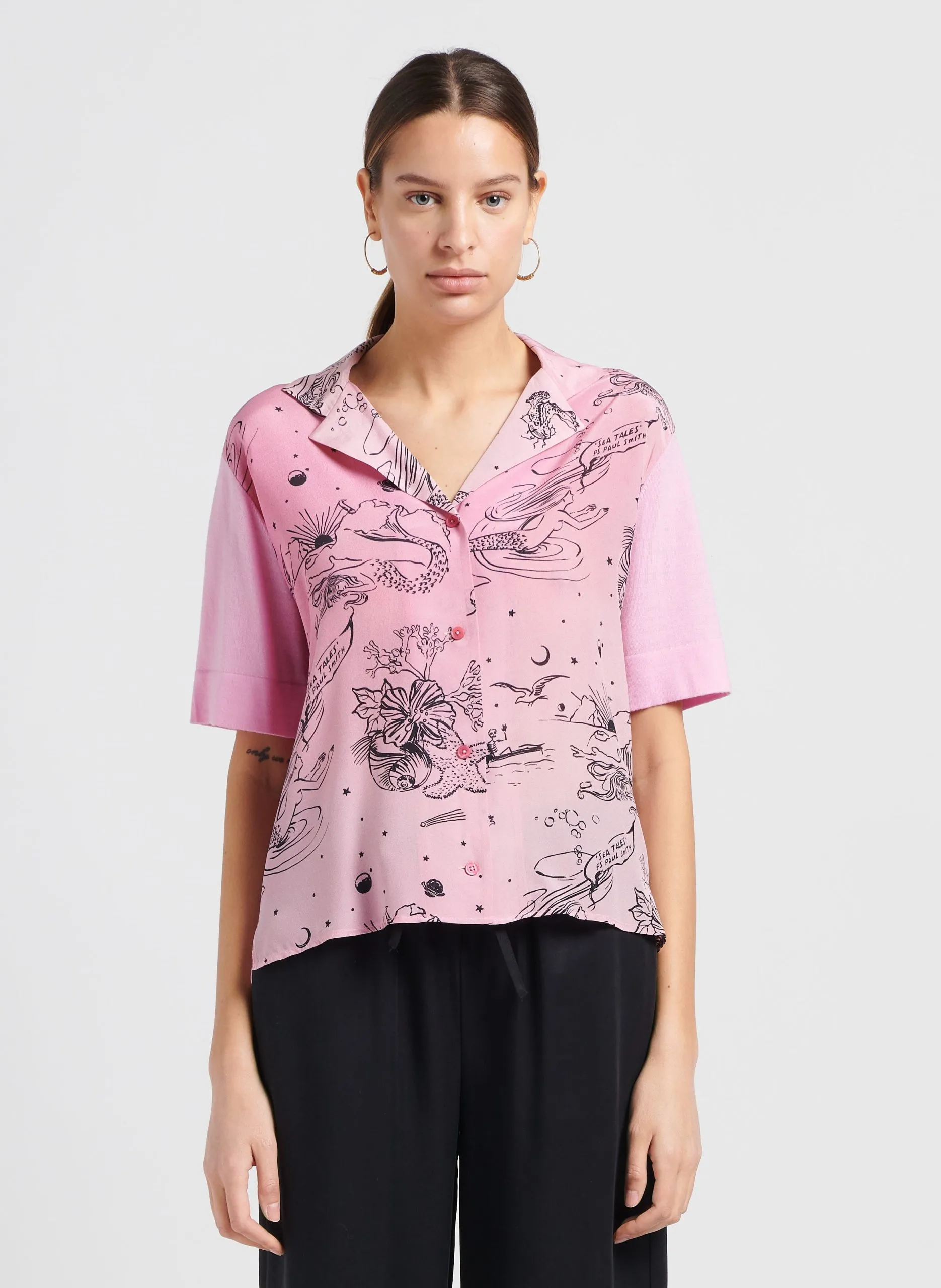 Chemise col tailleur Rose