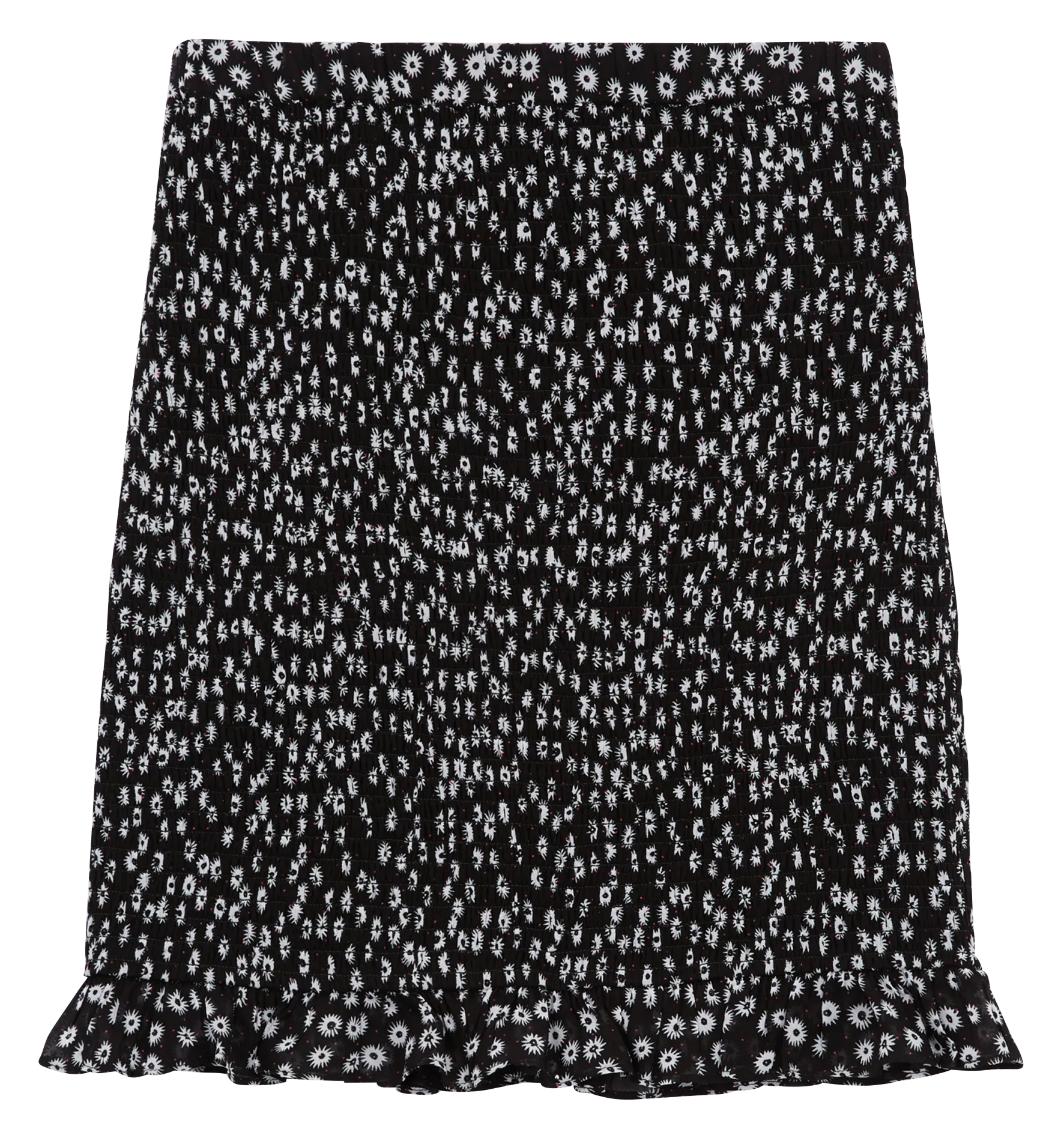 Jupe courte en viscose imprimée Noir