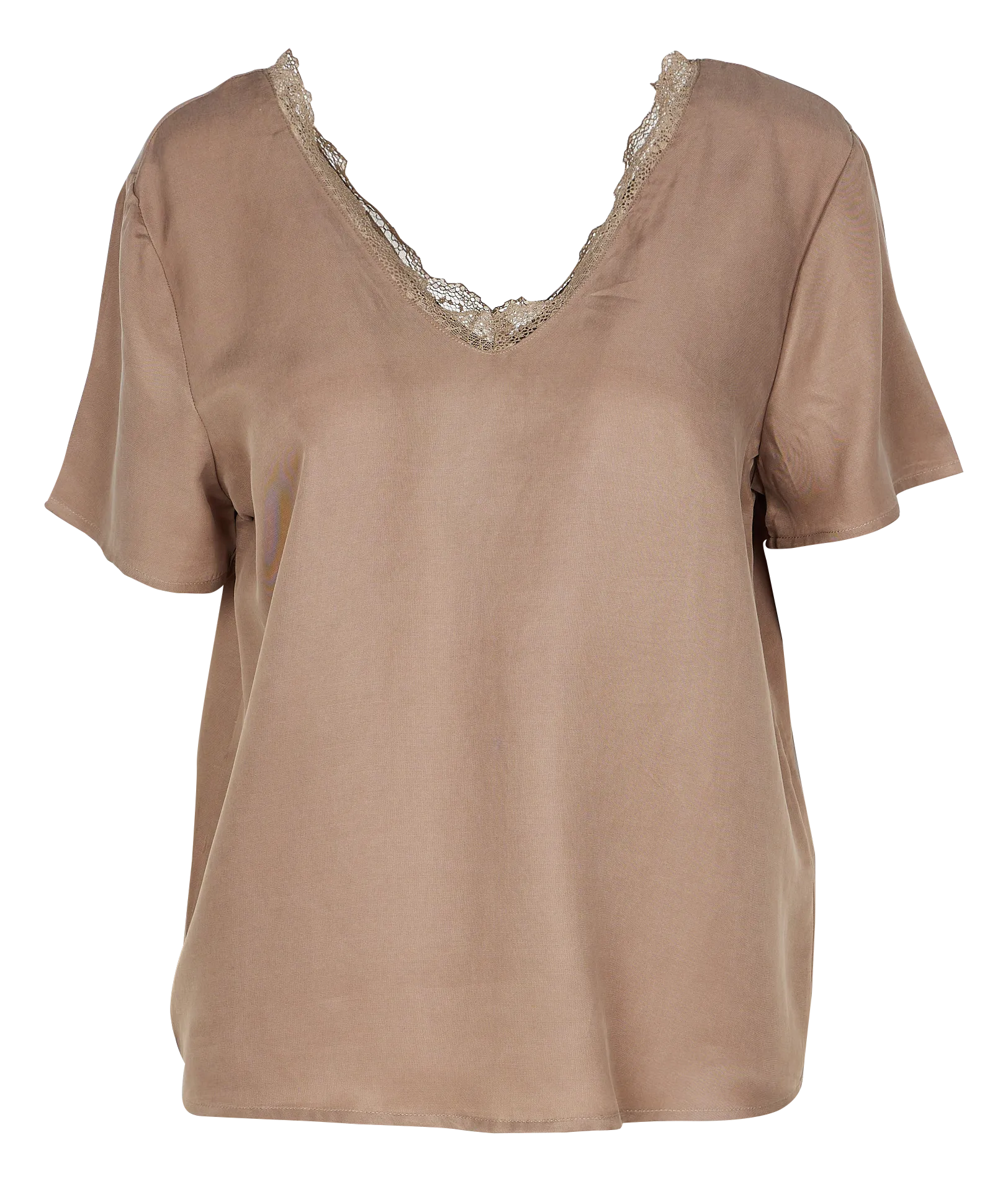 Top col V ample Marron VILESLIE