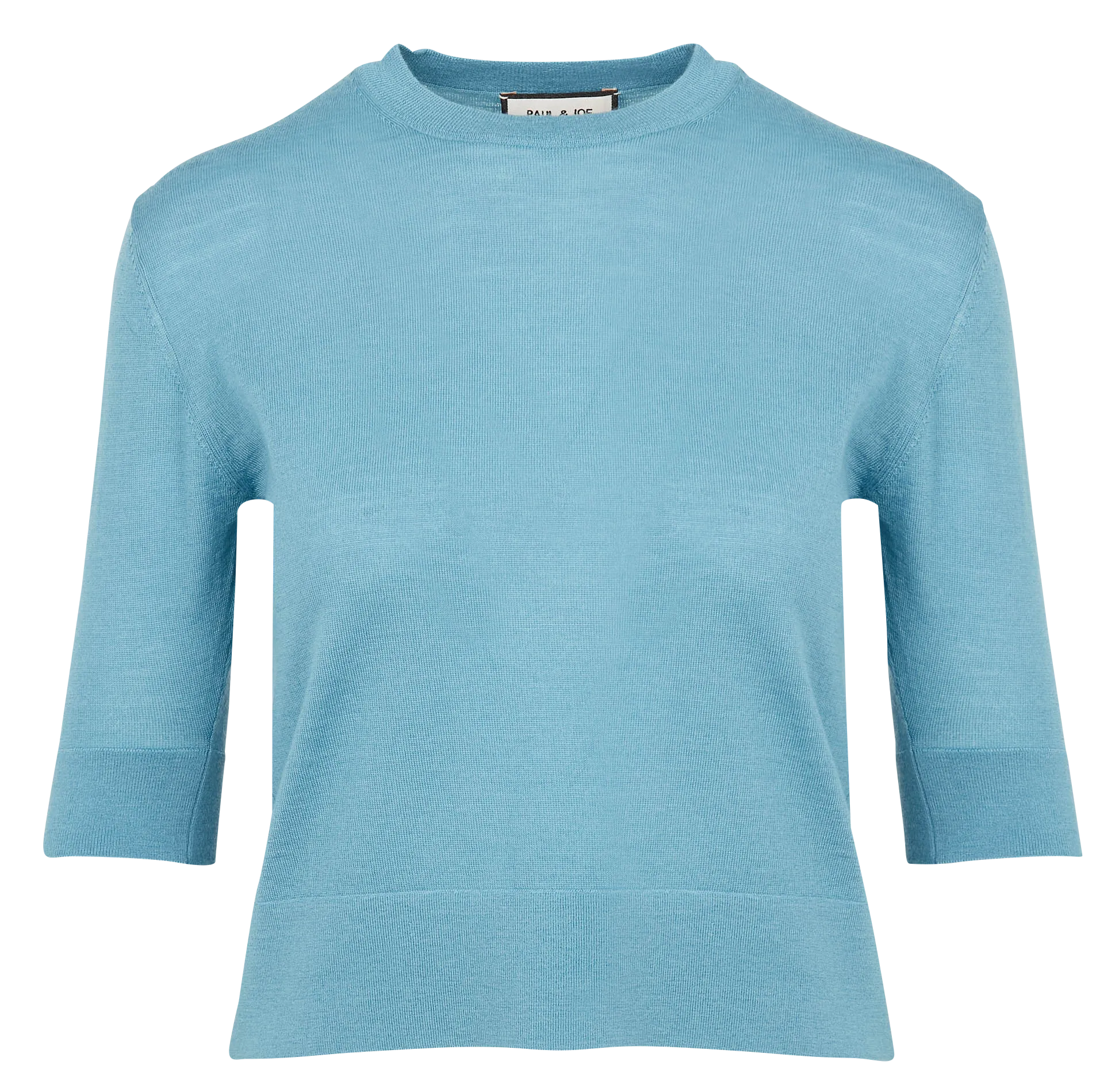 Pull col rond en laine et cachemire Bleu ALESSIO