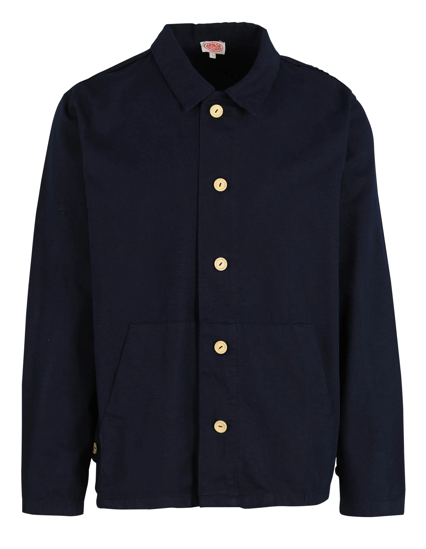 Veste col classique ample en coton Bleu