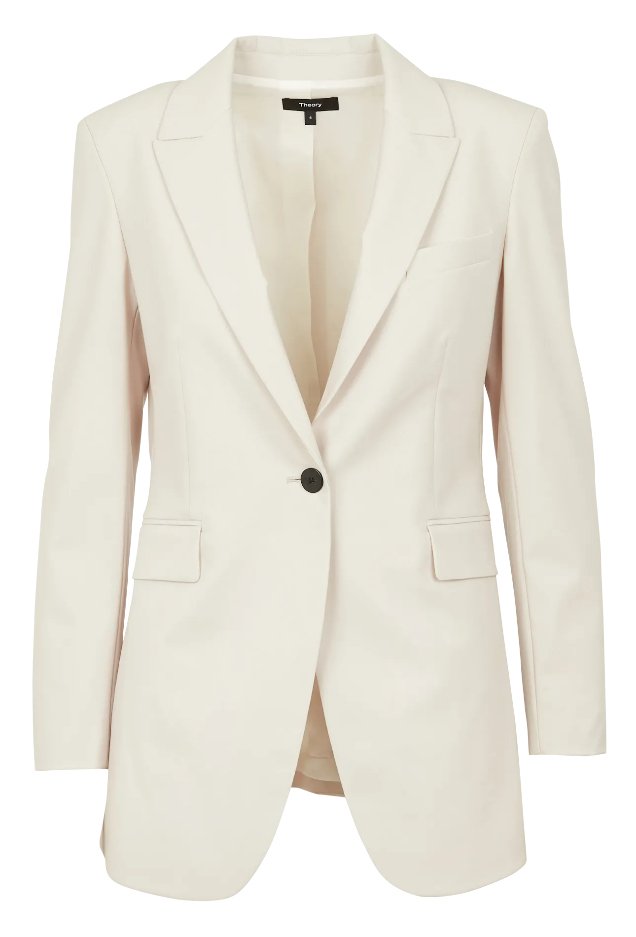 Veste col tailleur en laine mélangée Beige
