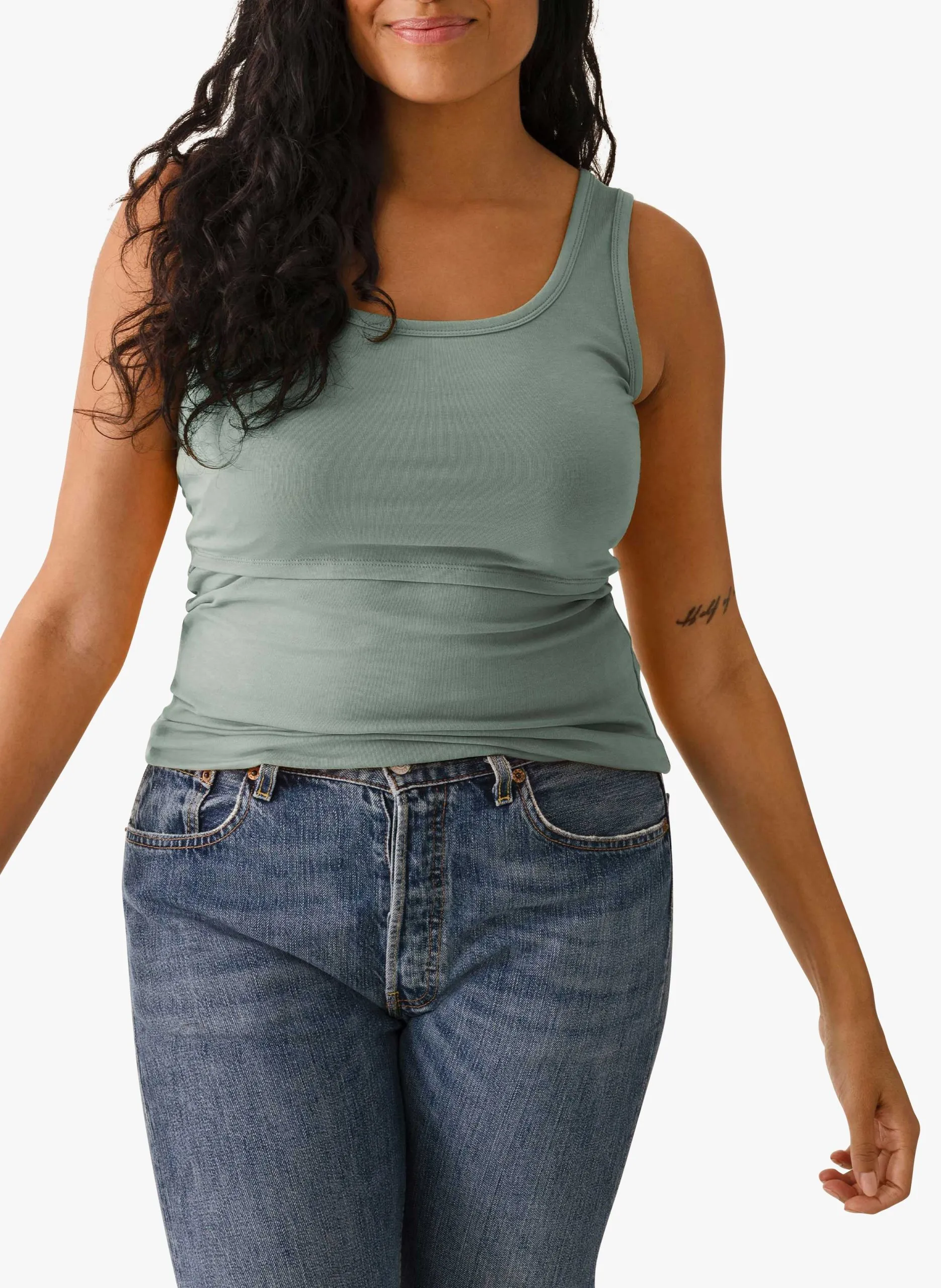 Débardeur de grossesse et d'allaitement en coton biologique Vert