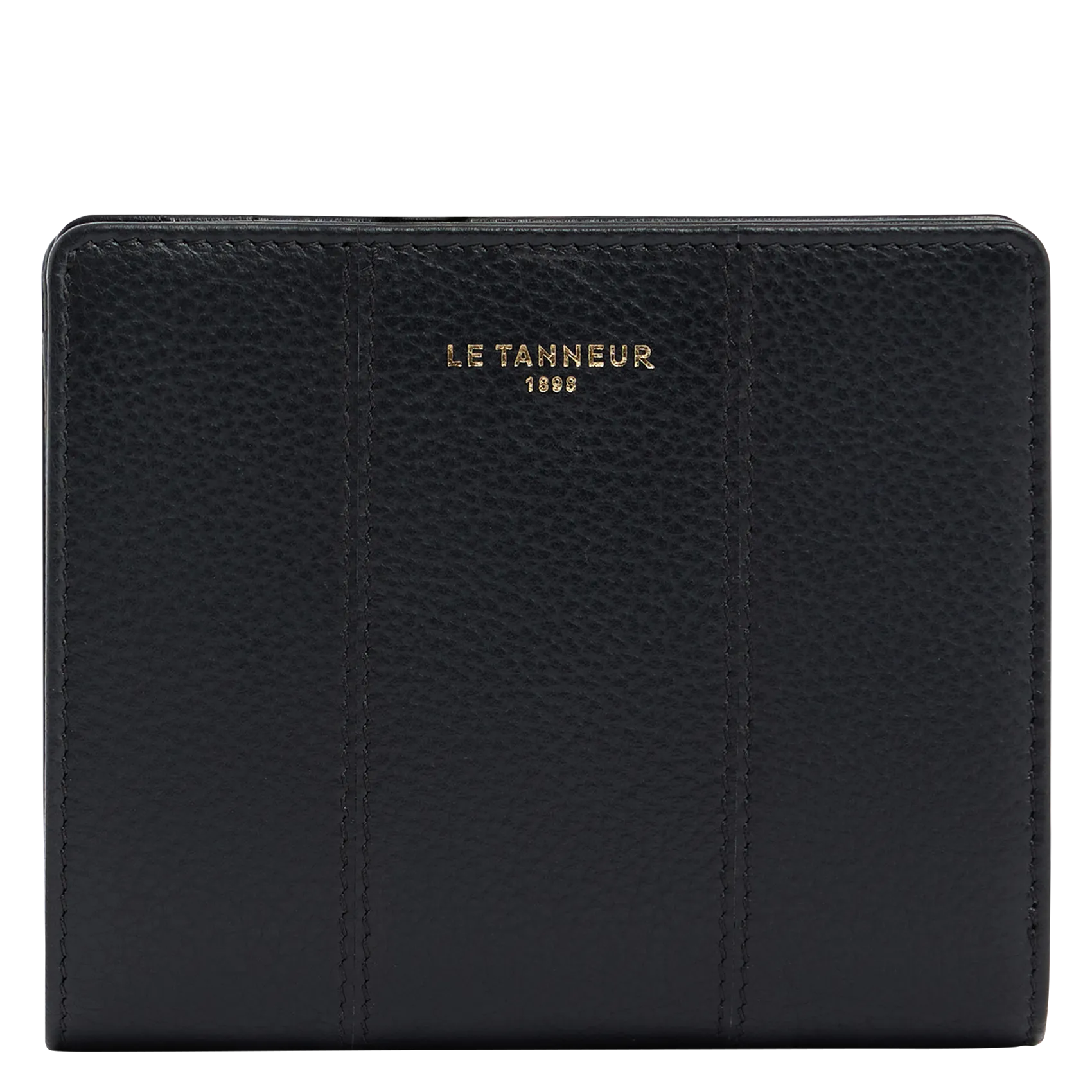 Portefeuille en cuir de vachette grainé Noir JULIETTE