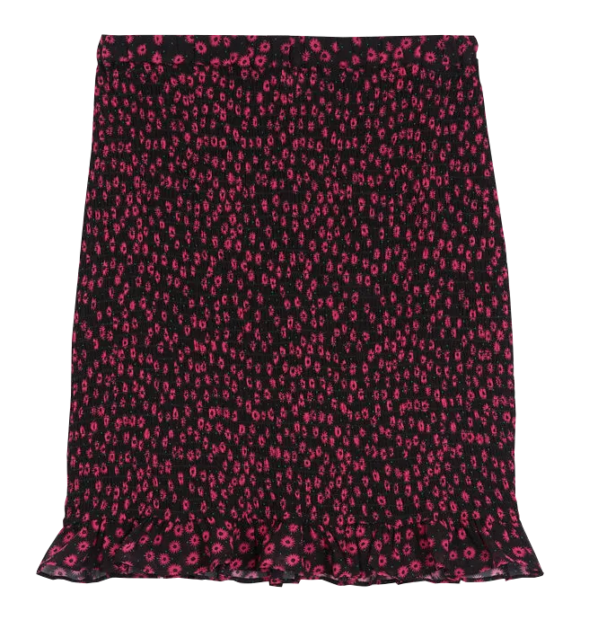 Jupe courte en viscose imprimée Rose