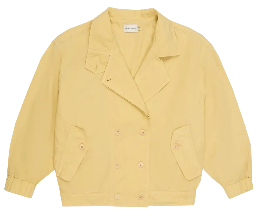 Veste col tailleur en jean Jaune DANTE