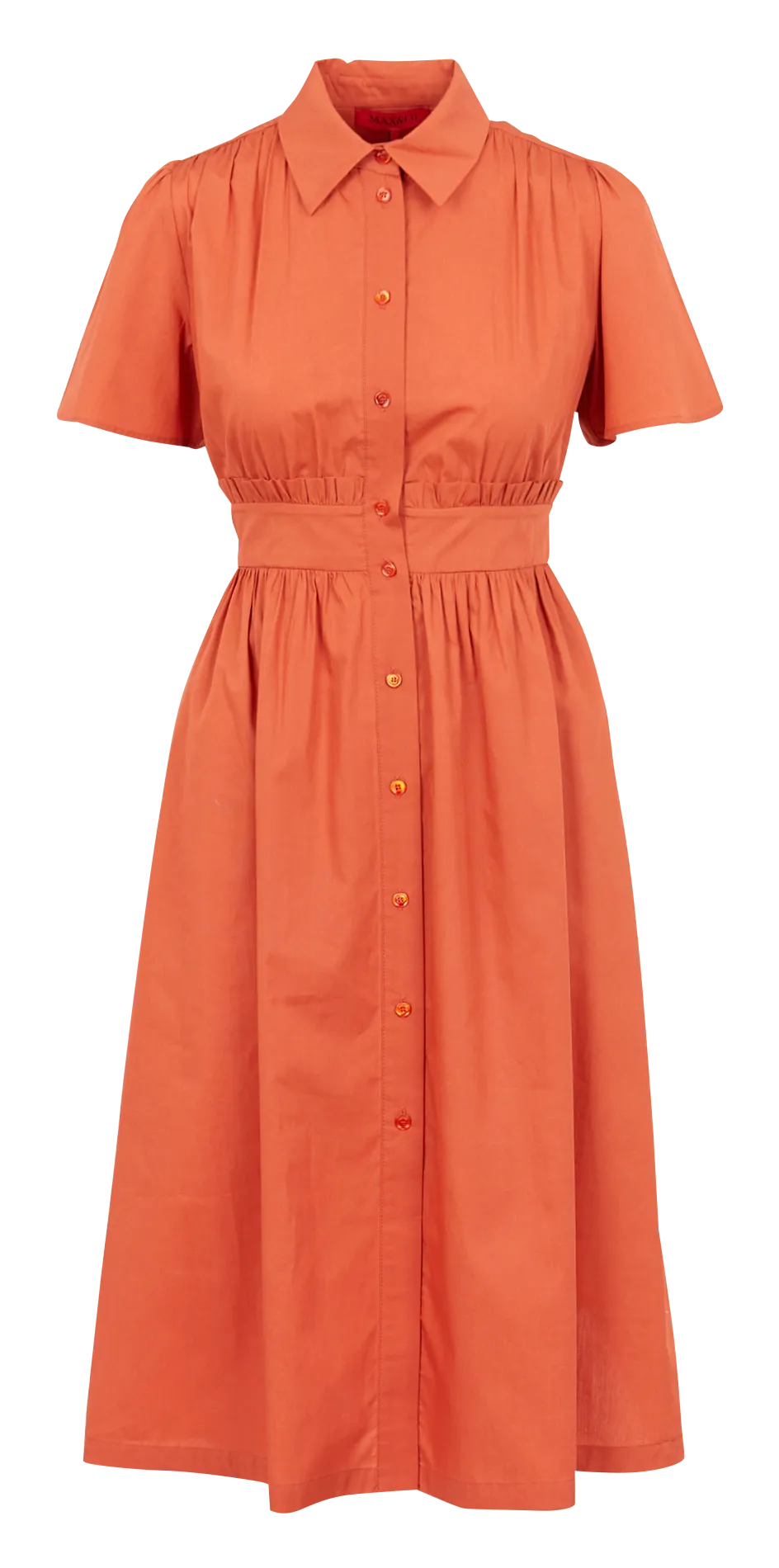 Robe midi cintrée en coton Orange GAO