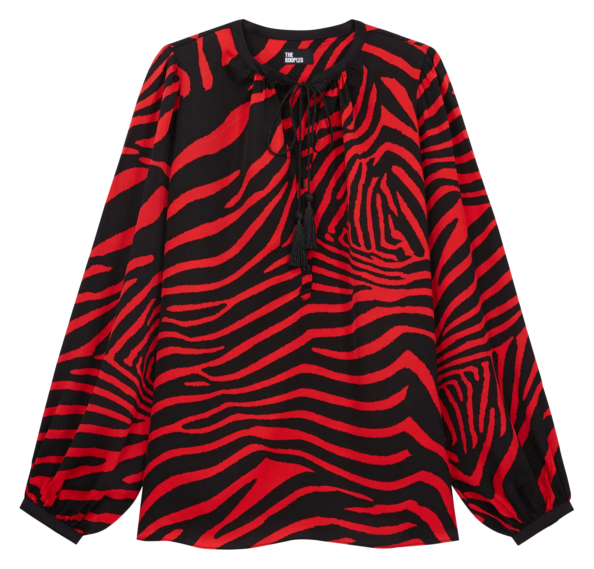 Top fluide à motif zébré Rouge