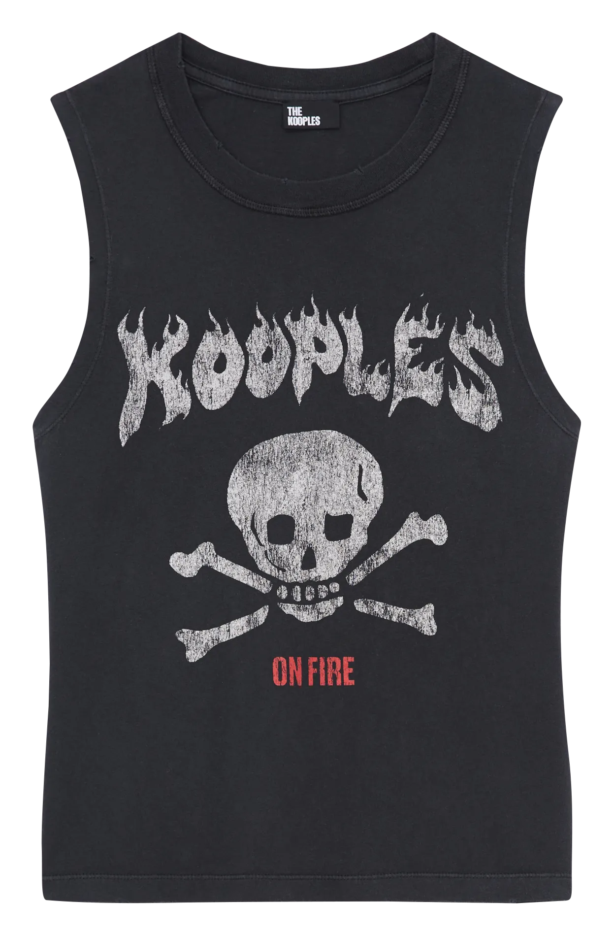 Tee-shirt imprimé en coton délavé Bleu