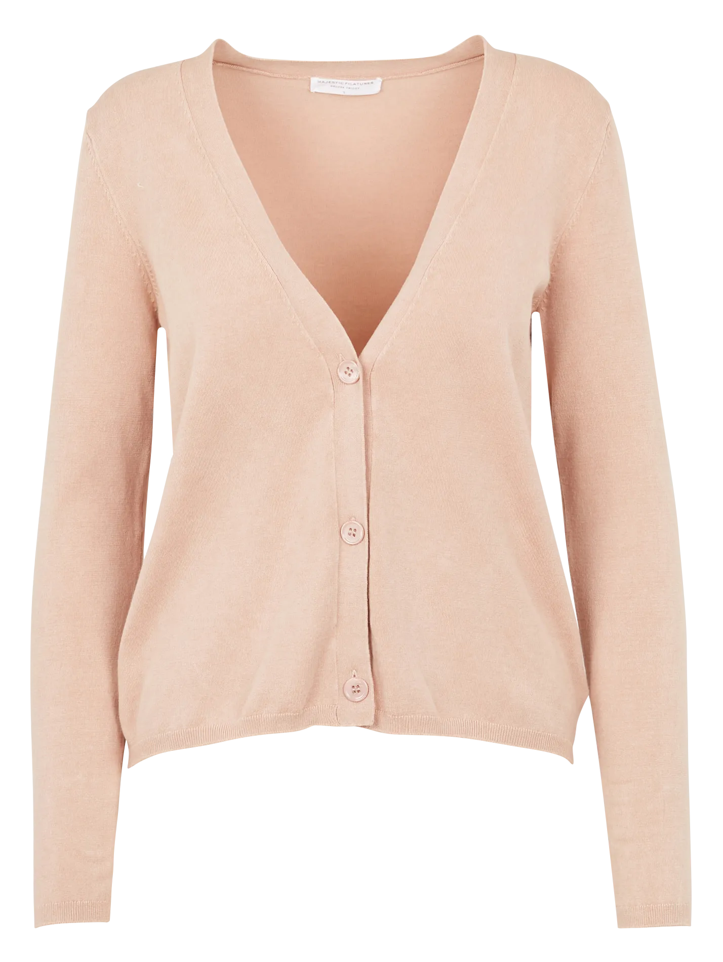Cardigan col V en maille fine Rose