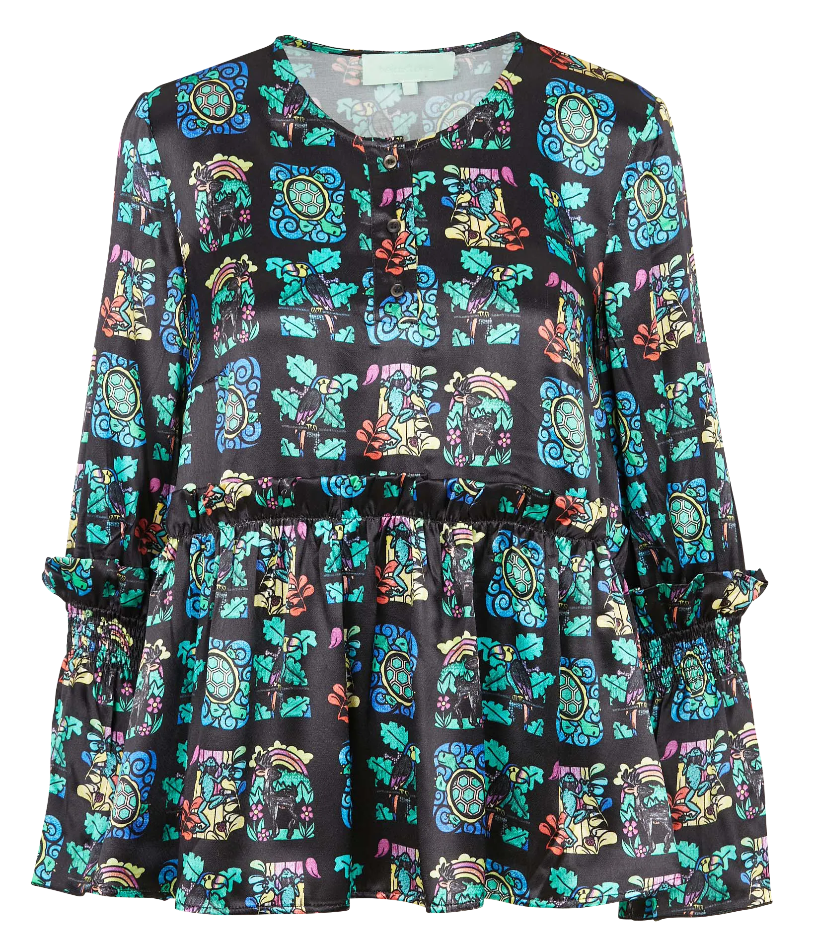 Blouse imprimée à col rond Multicolore PANDA
