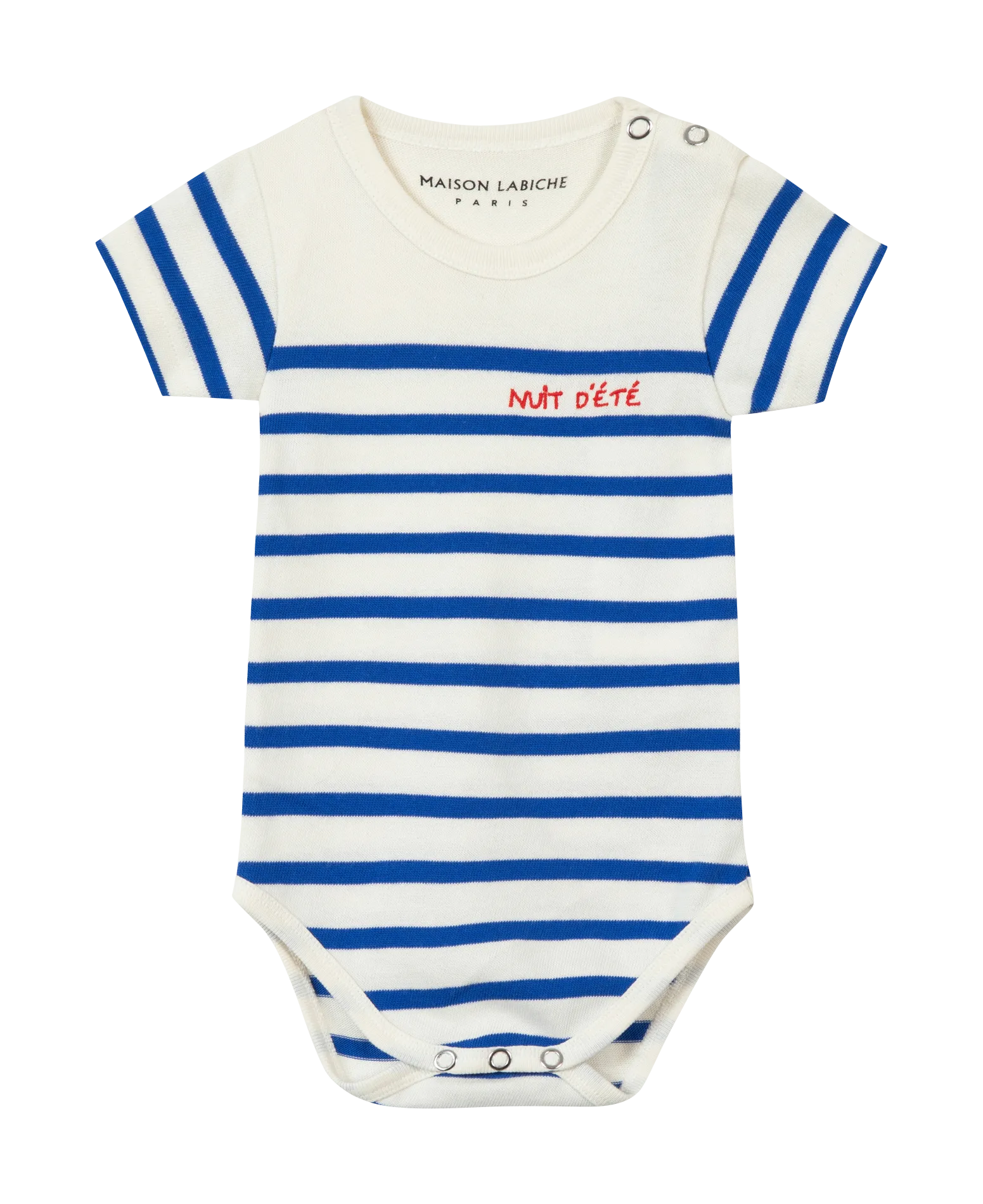 Body col rond brodé "nuit d'été" en coton bio Blanc MALO NUIT D'ETE