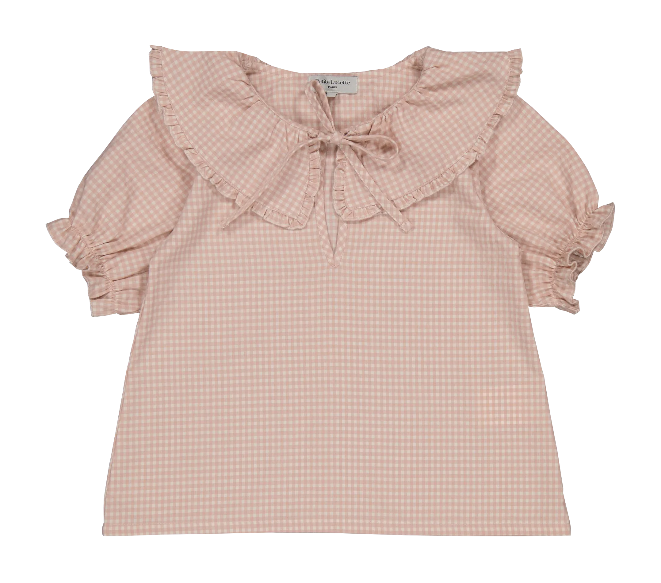 Blouse vichy en coton mélangé Rose ANAEL