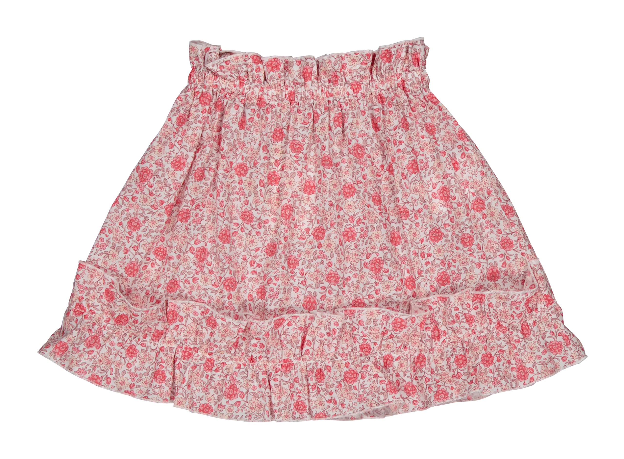 Jupe courte volantée en coton bio Rose JUJU