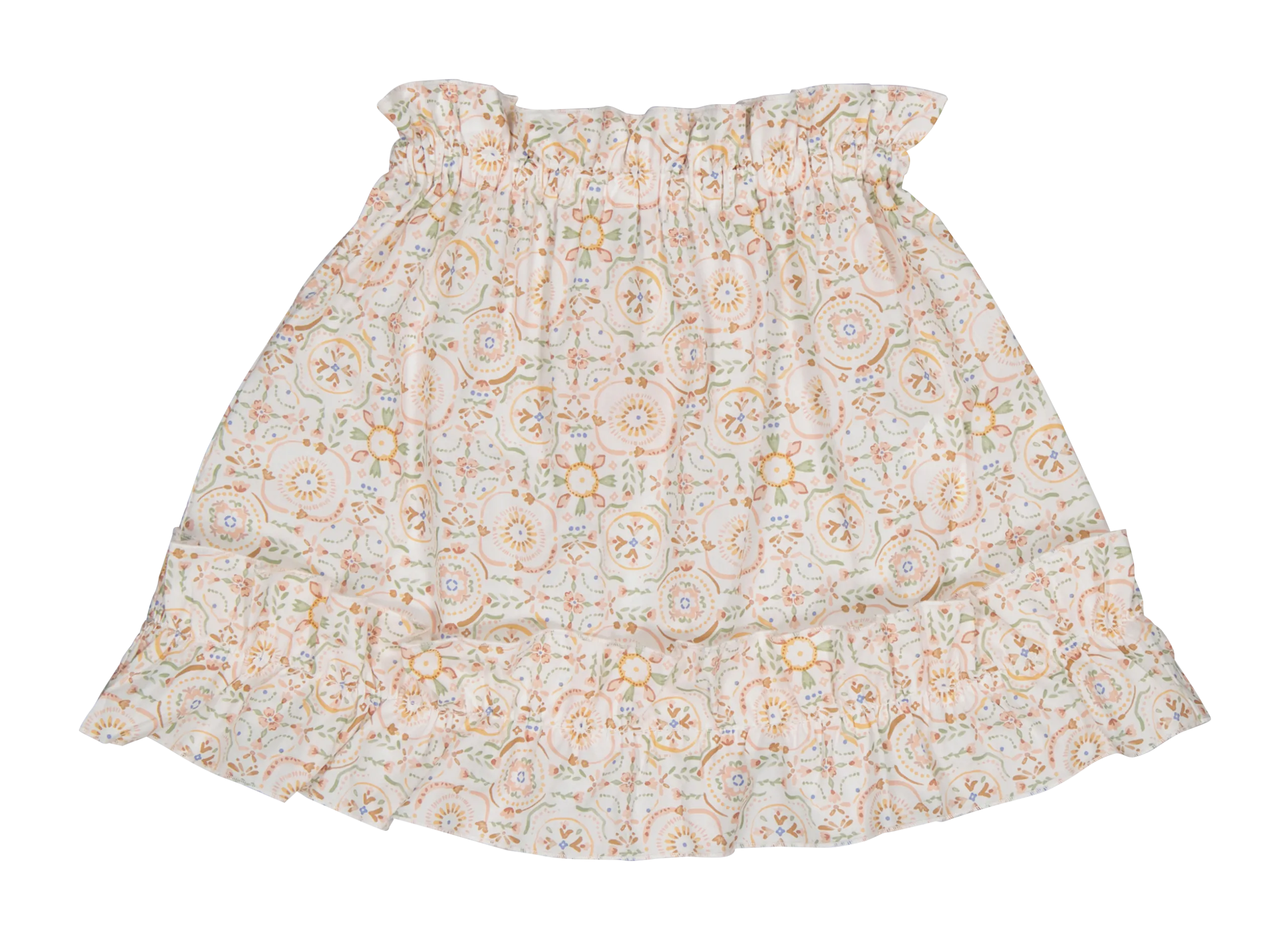 Jupe courte volantée en coton bio Beige JUJU