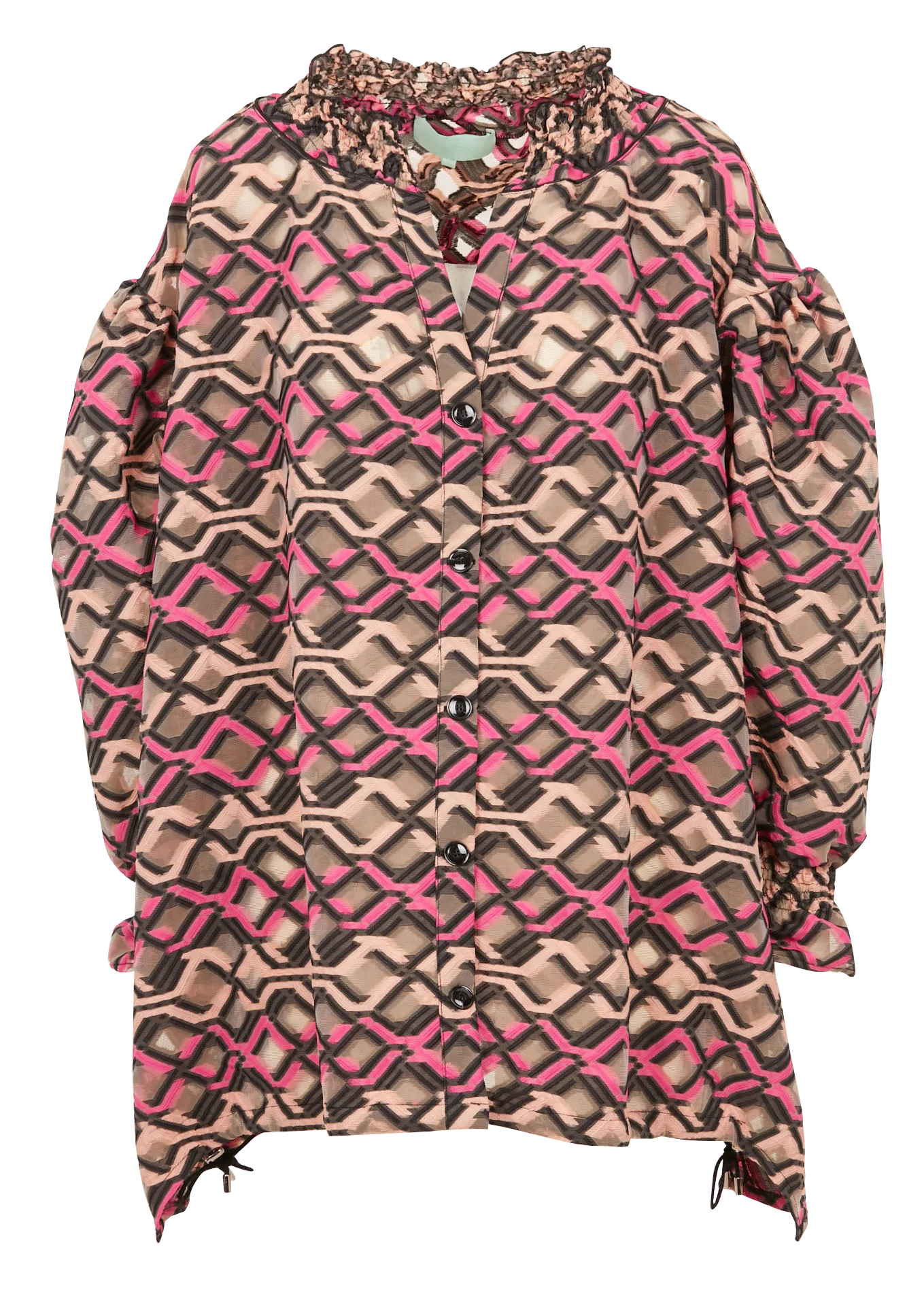 Chemise oversize col tunisien Marron OWEN