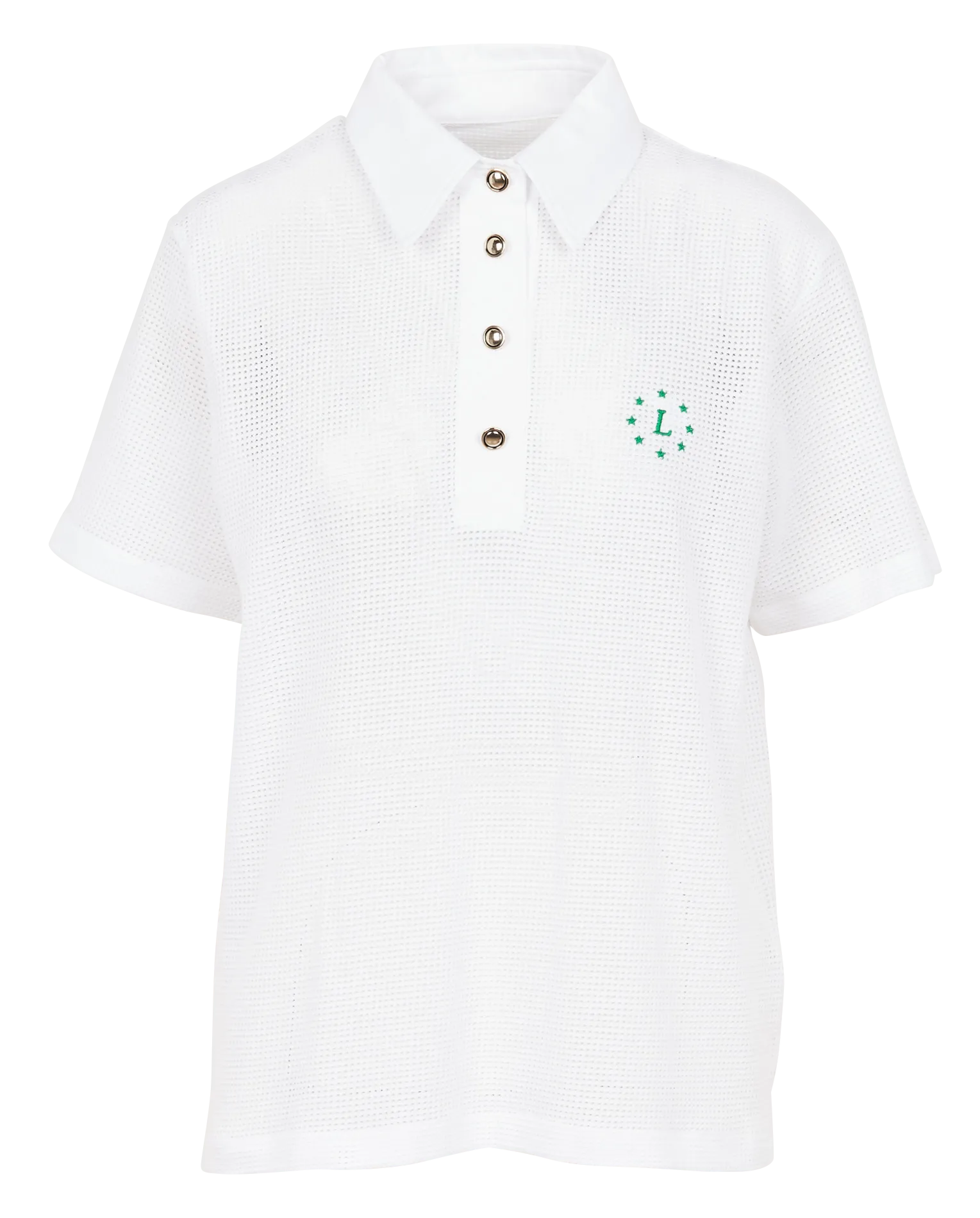 Polo droit ajouré en coton mélangé Blanc MILES