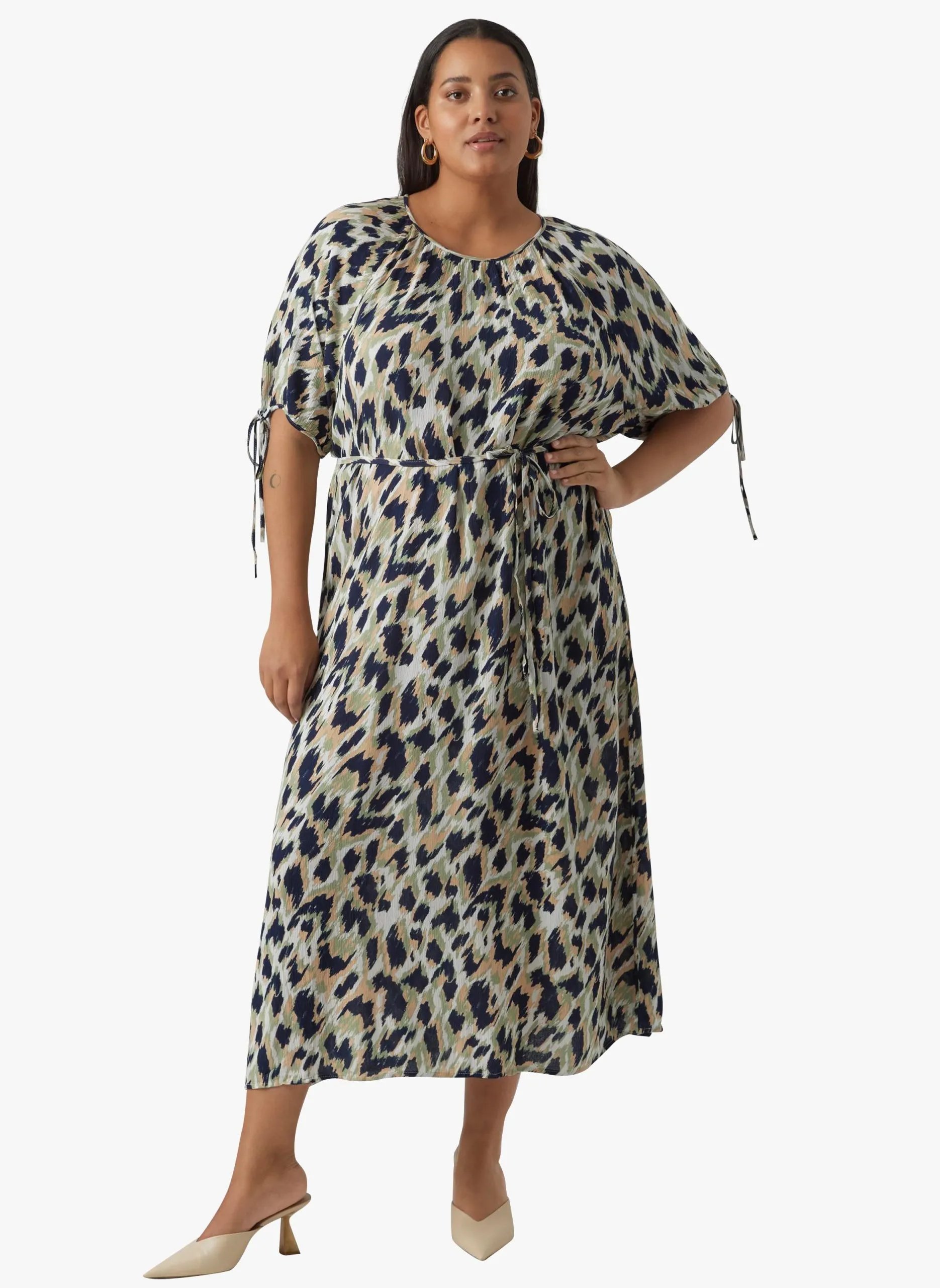 Robe col rond droite à imprimé Bleu MENNY