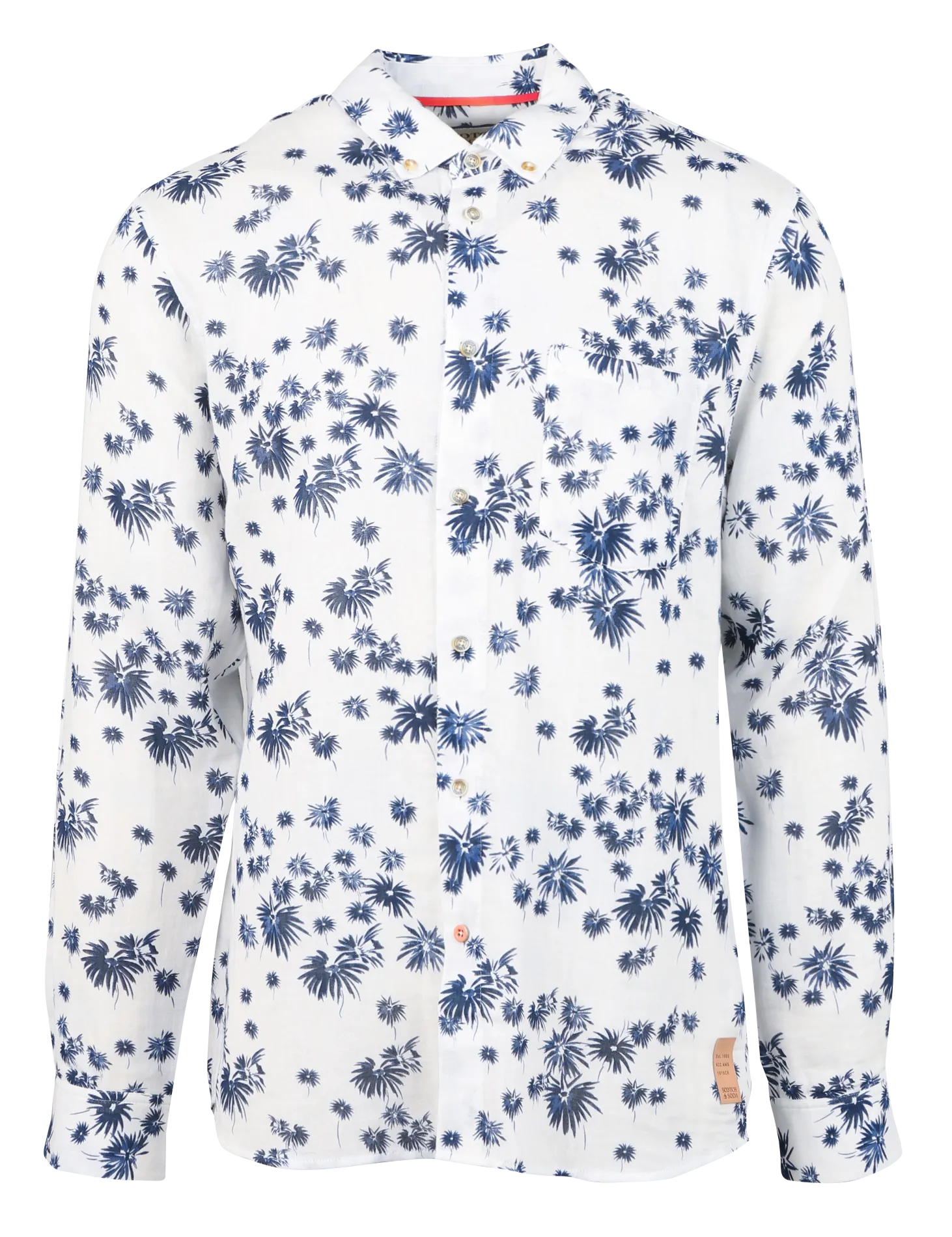 Chemise imprimée en coton organique Blanc