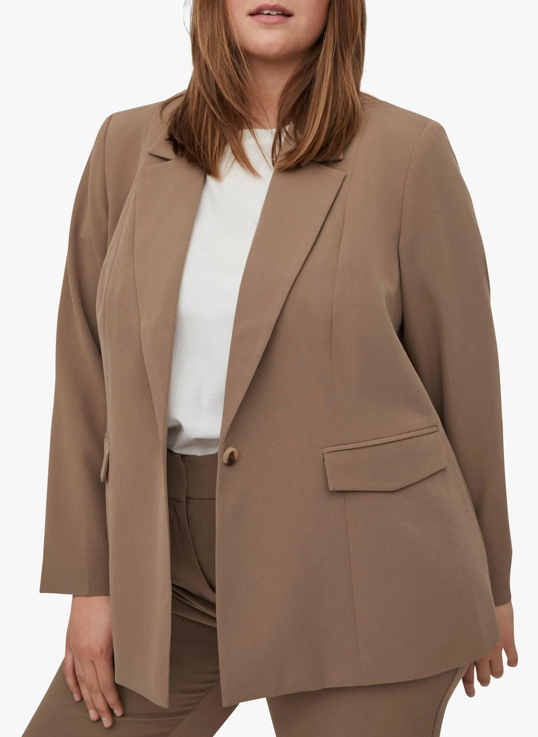 Veste de tailleur droite Marron