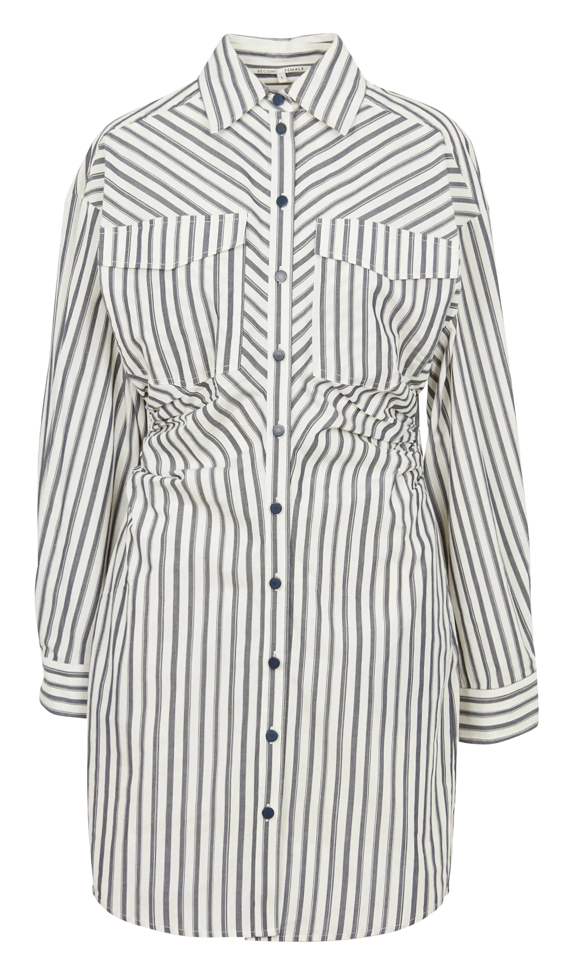 Robe chemise à rayures en coton Bleu AYLA DRESS