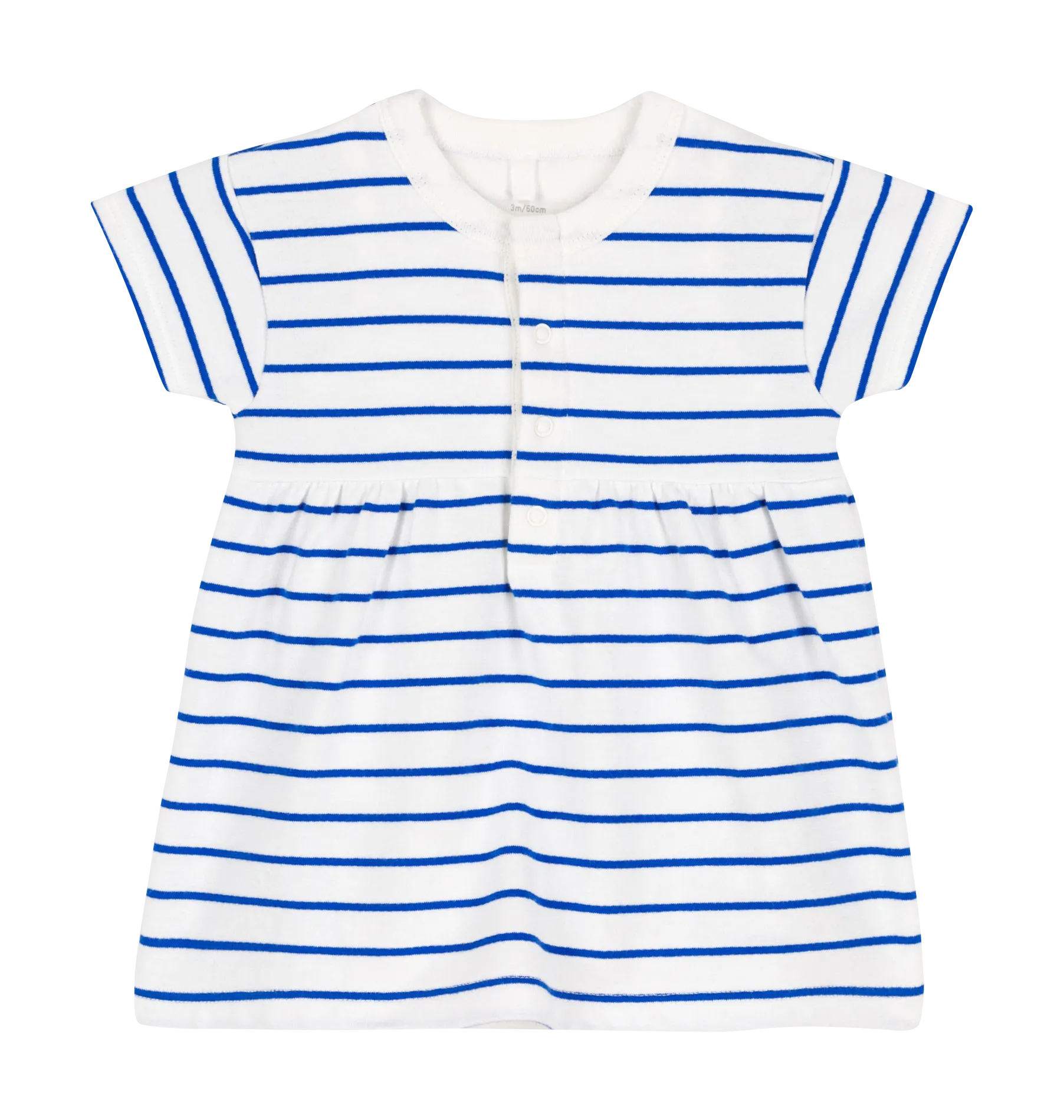 Robe courte col rond en coton Blanc