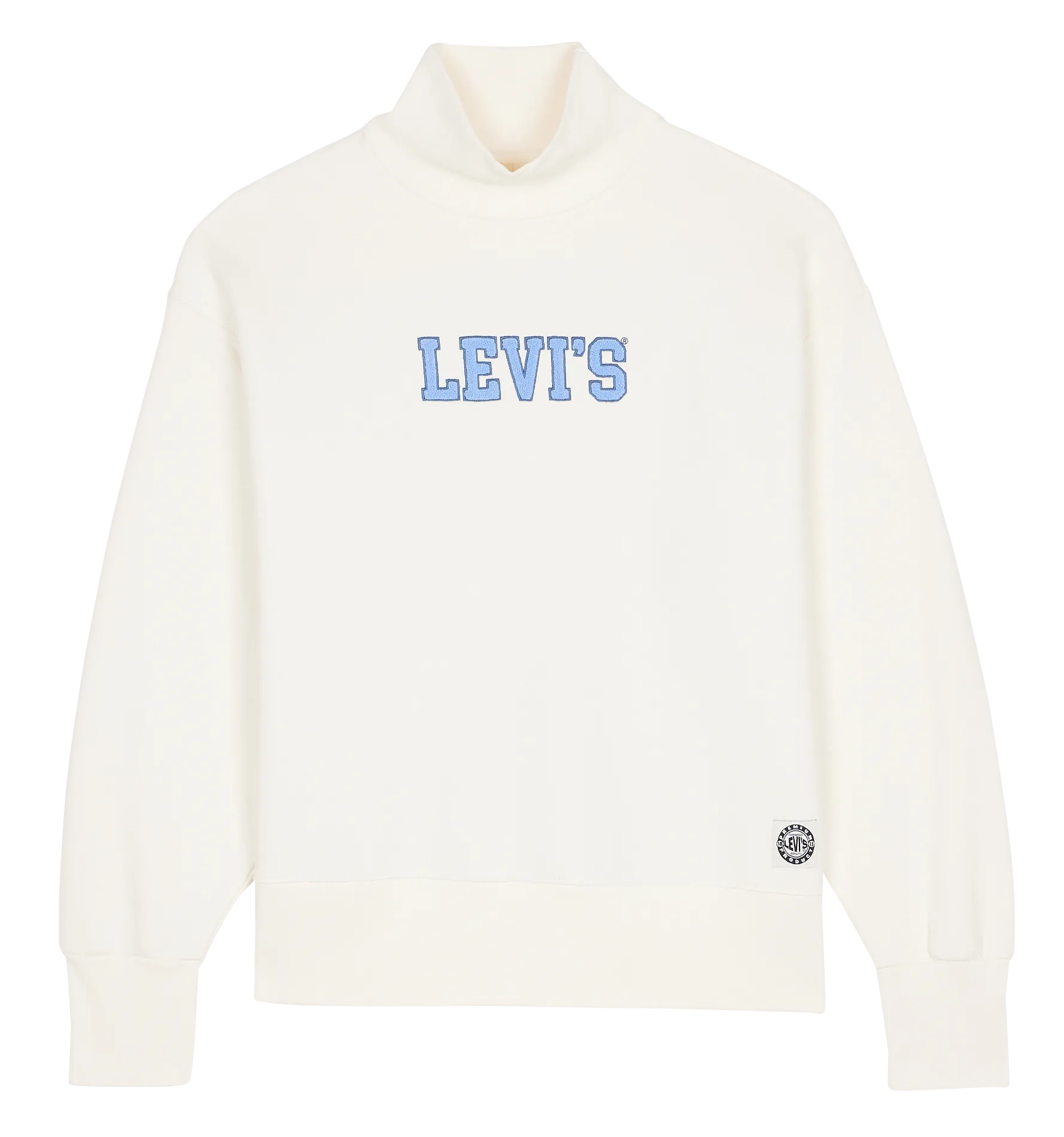 Sweat col montant à logo en coton mélangé Blanc PL GRAPHIC GARDENIA CREW