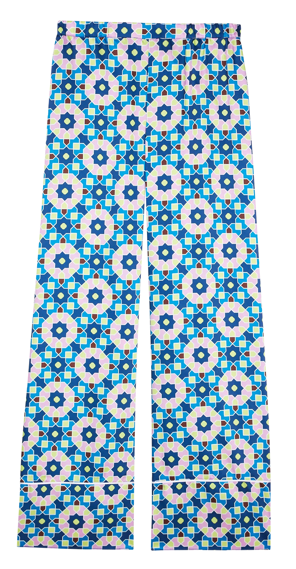 Pantalon large et fluide imprimé Bleu RICCI