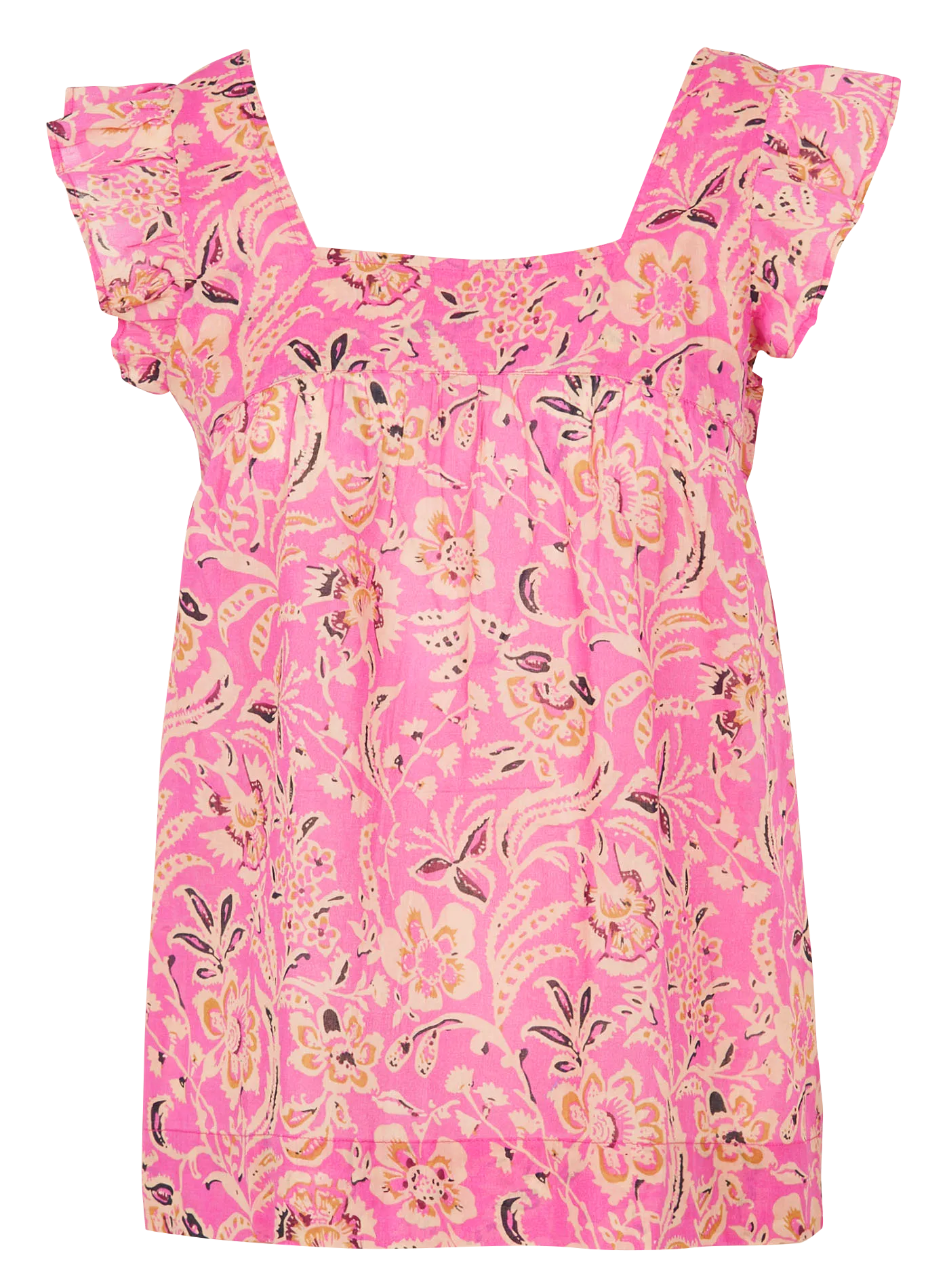 Top imprimé fleuri en coton Rose HOMA