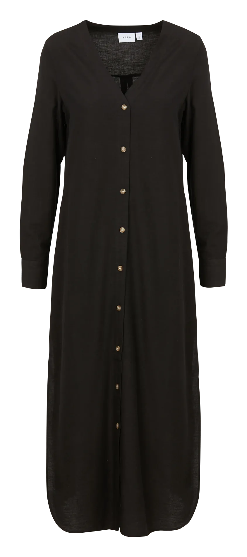 Robe longue col V Noir VIPRISILLA