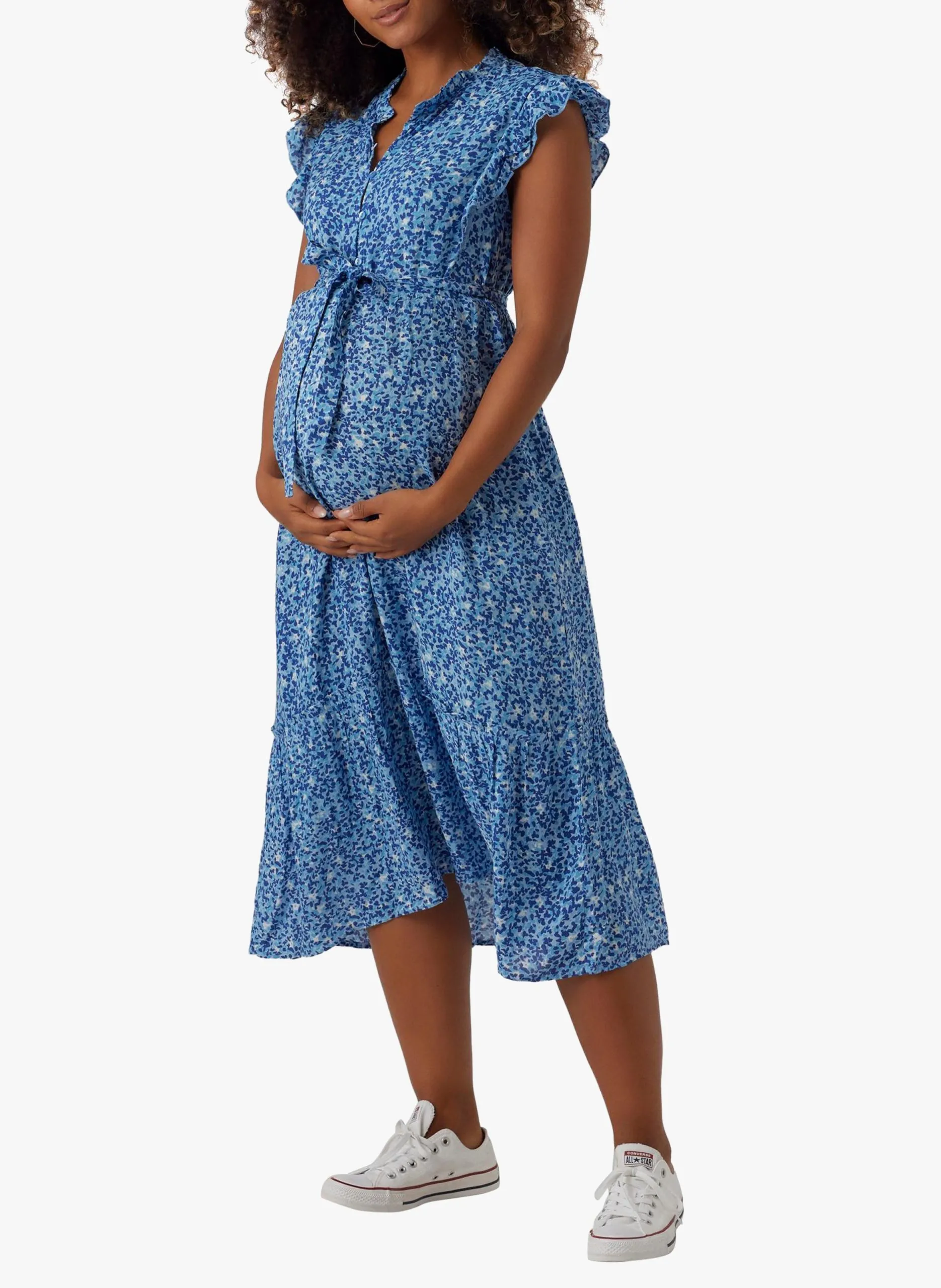 Robe midi en viscose imprimée Bleu DEE
