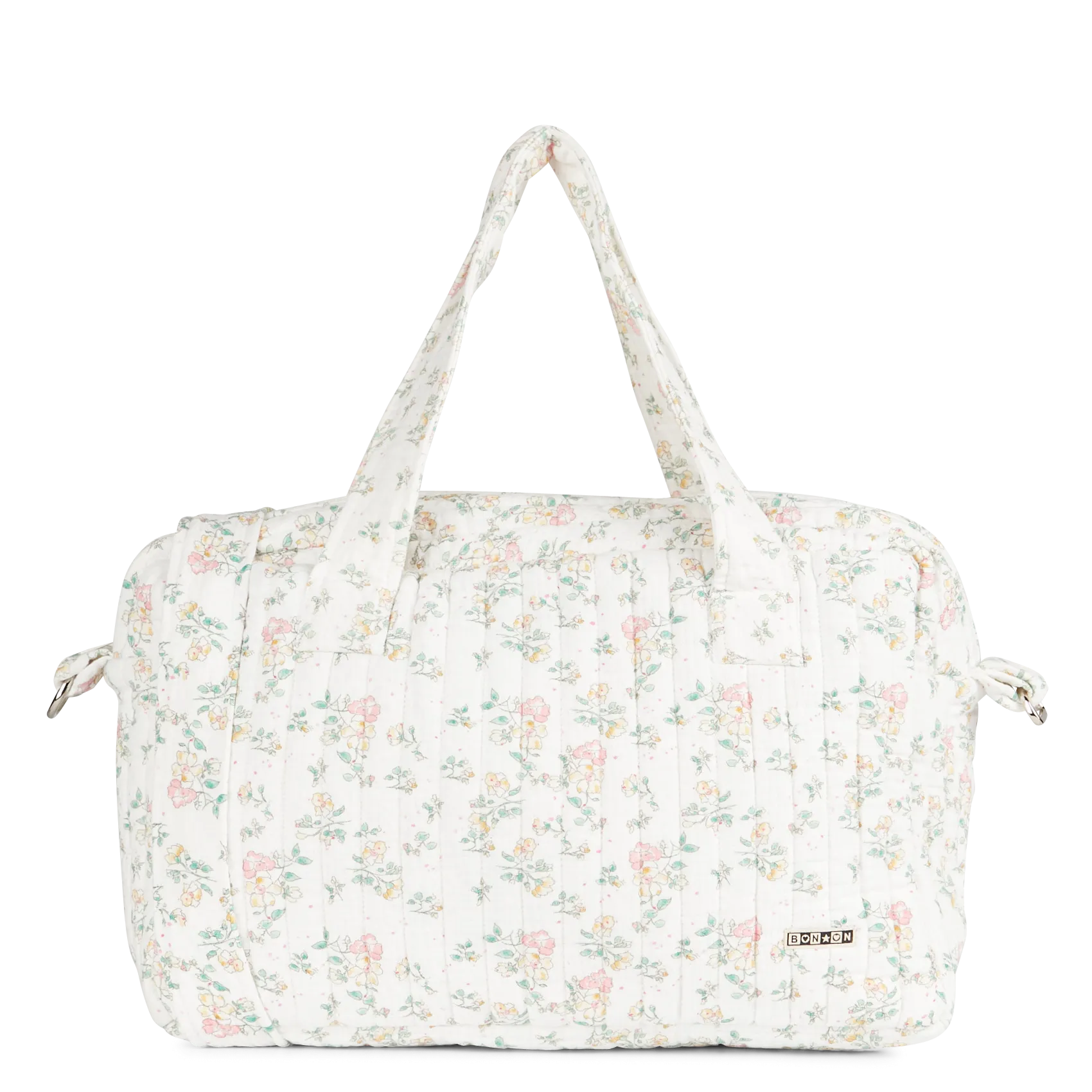 Cabas en coton à imprimé fleuri Blanc