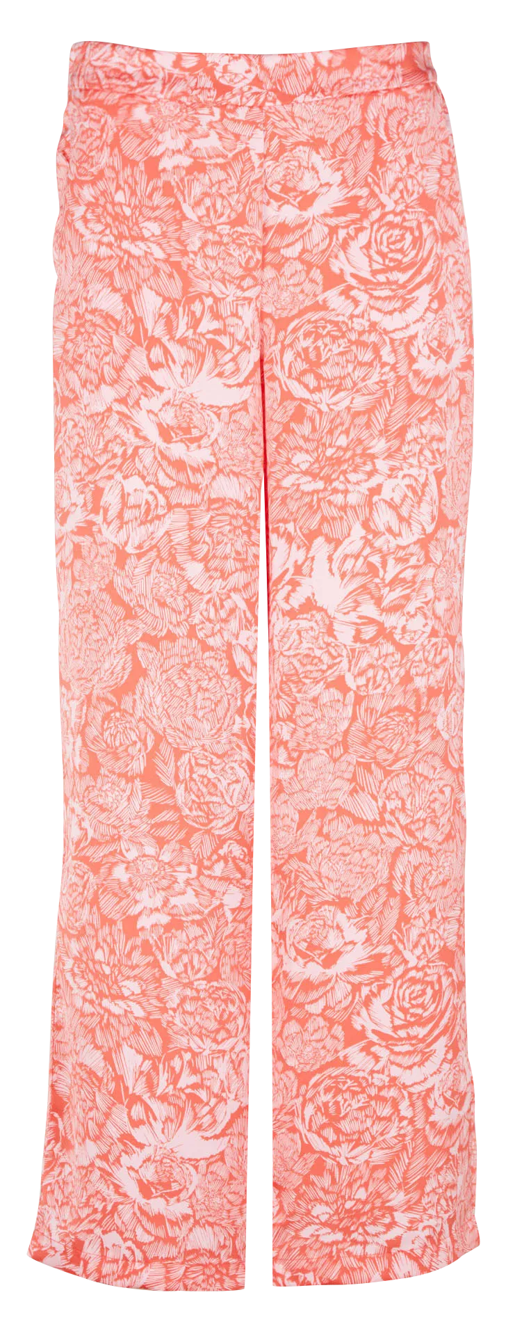 Pantalon large taille haute à imprimé Rose MARICEL