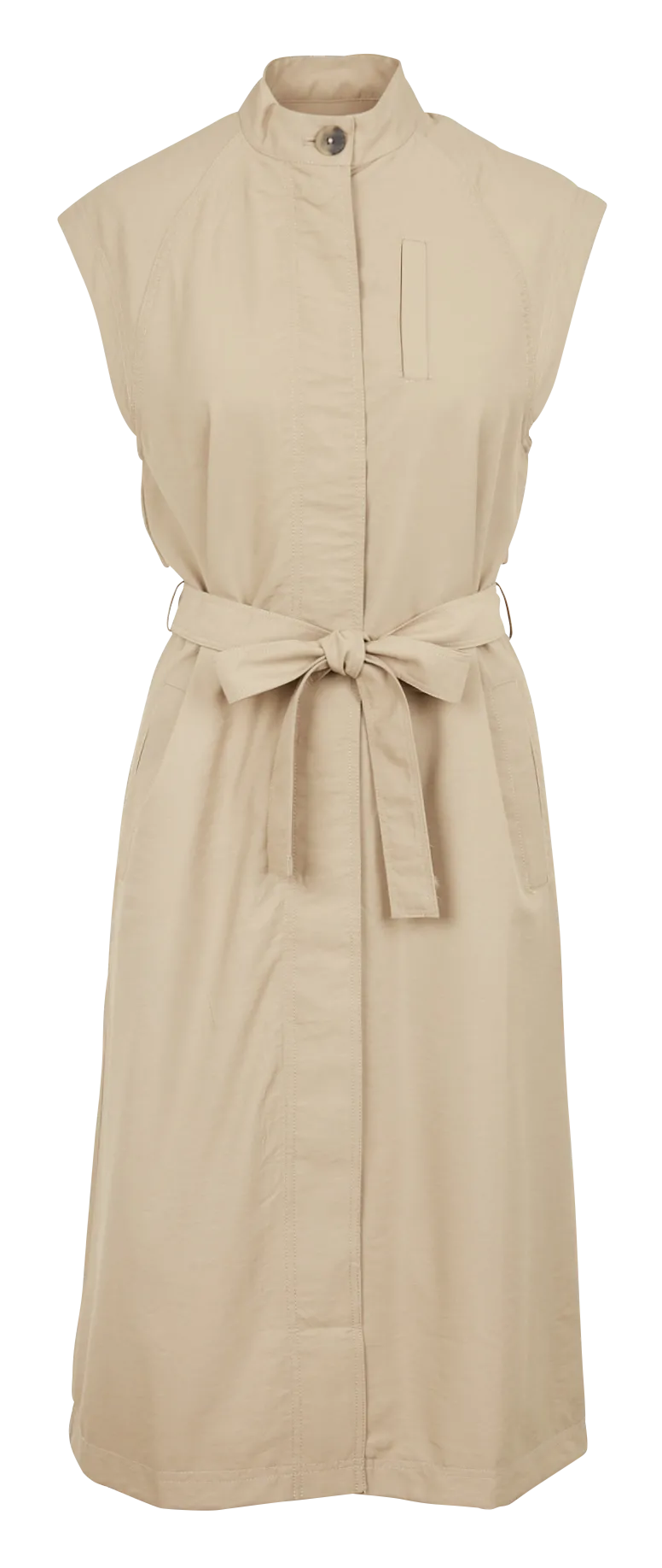 Robe midi droite à col montant Beige CARELLA