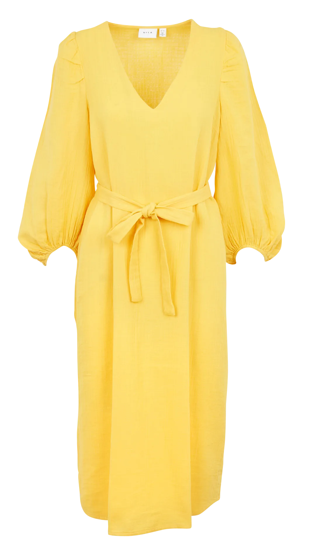 Robe midi col V en coton Orange LANIA