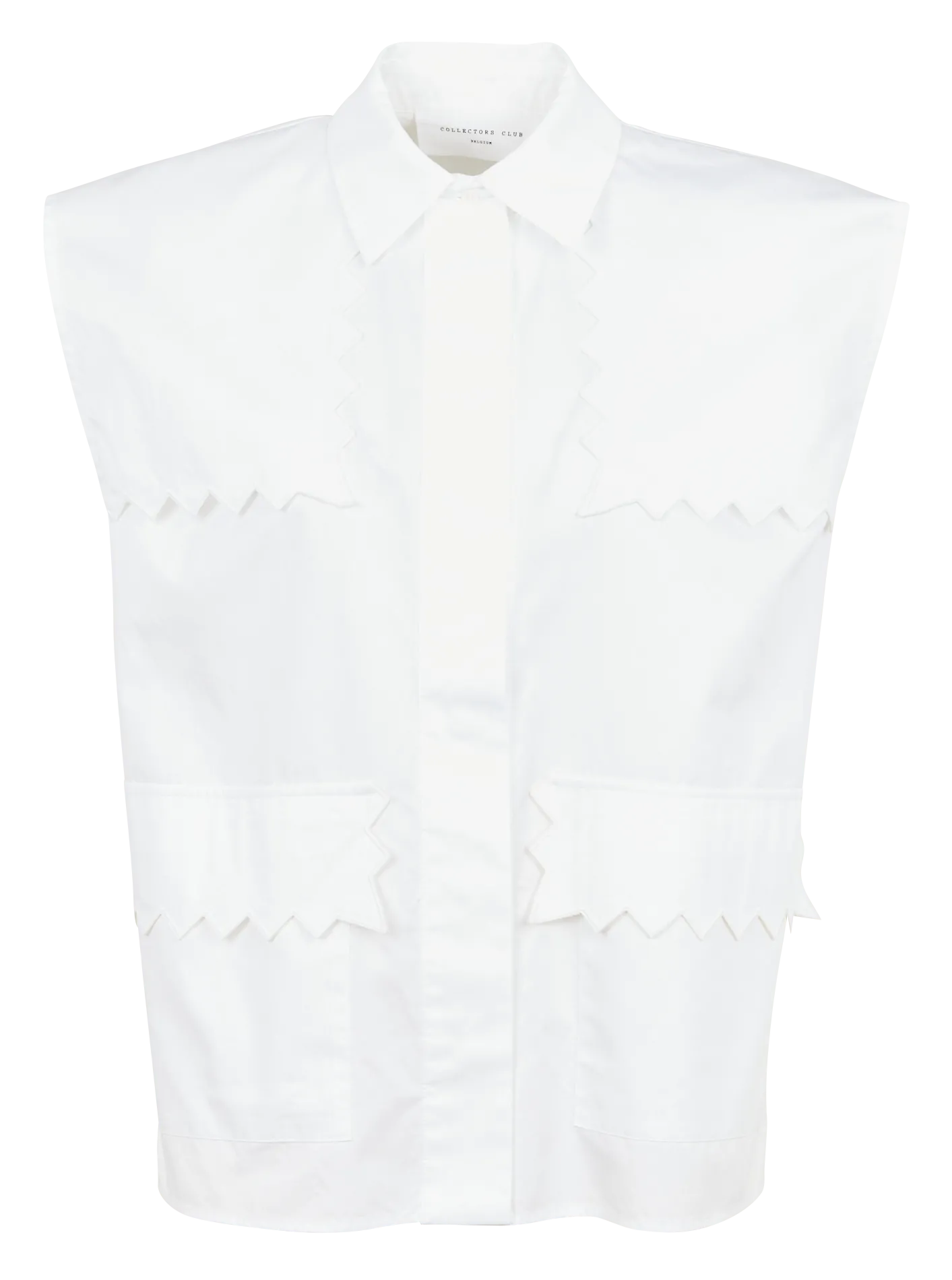 Chemise décontractée zigzag en coton Blanc BLAISE