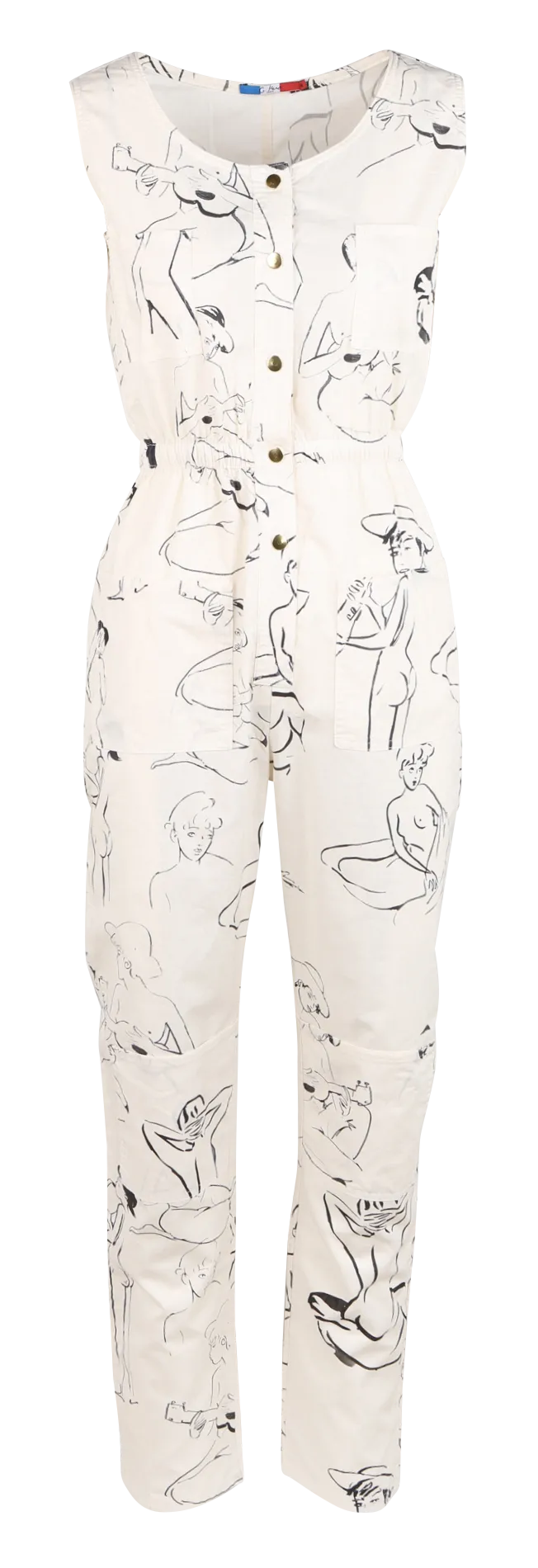 Combinaison col rond imprimée en coton Multicolore ESQUISSE