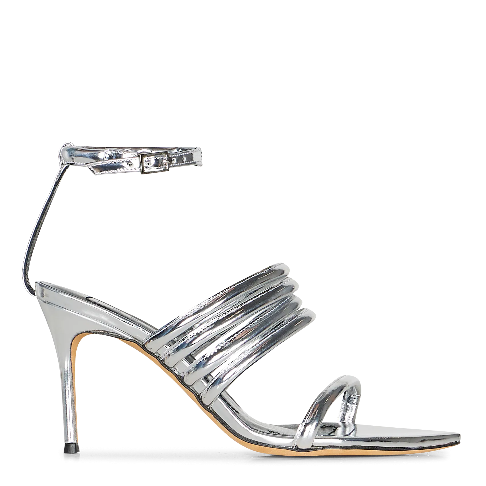 Sandales à talon en cuir Argent CALIAMIR