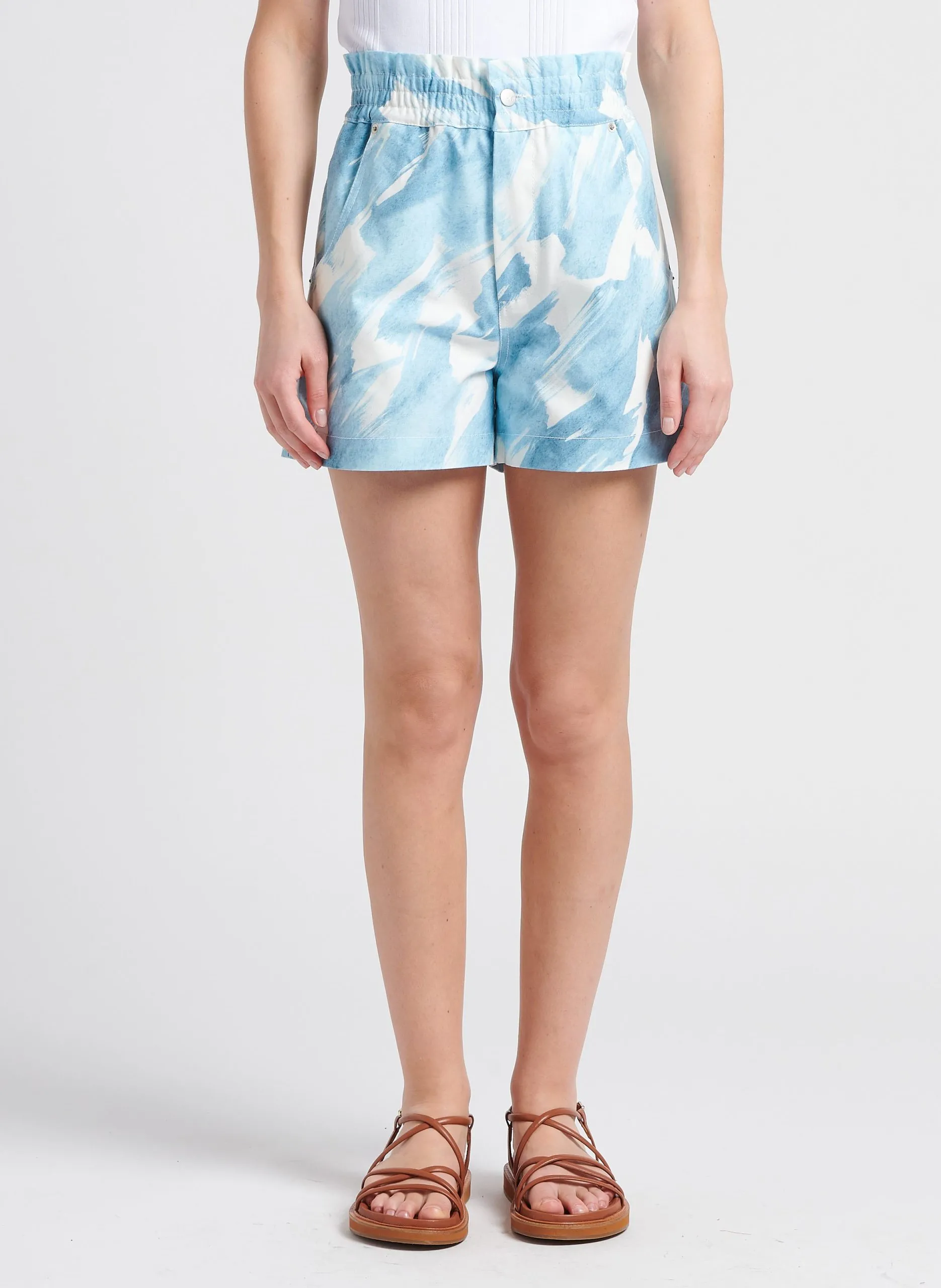 Short imprimé en coton Bleu JAZZ