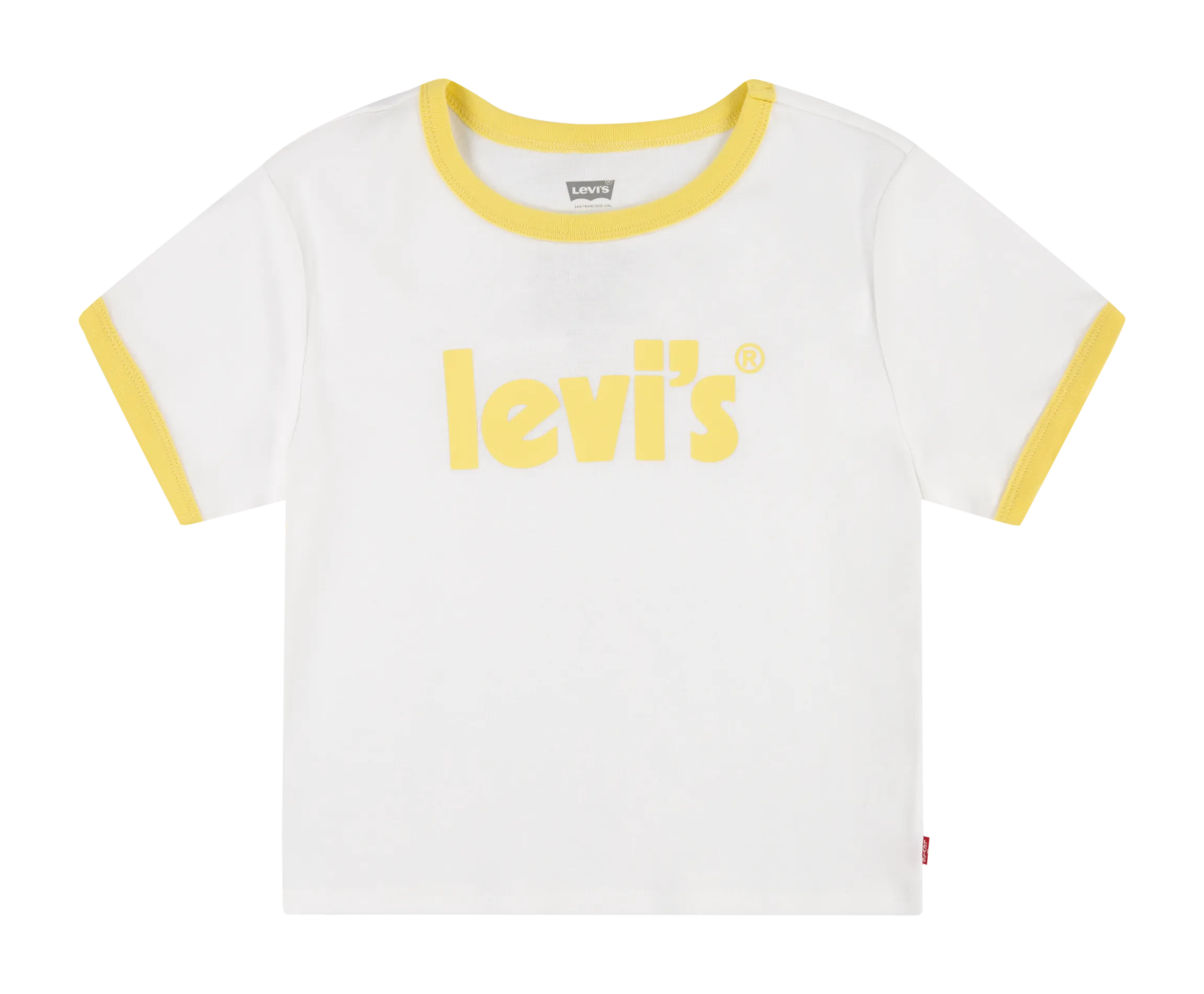 Tee-shirt droit à col rond en coton mélangé sérigraphié Blanc