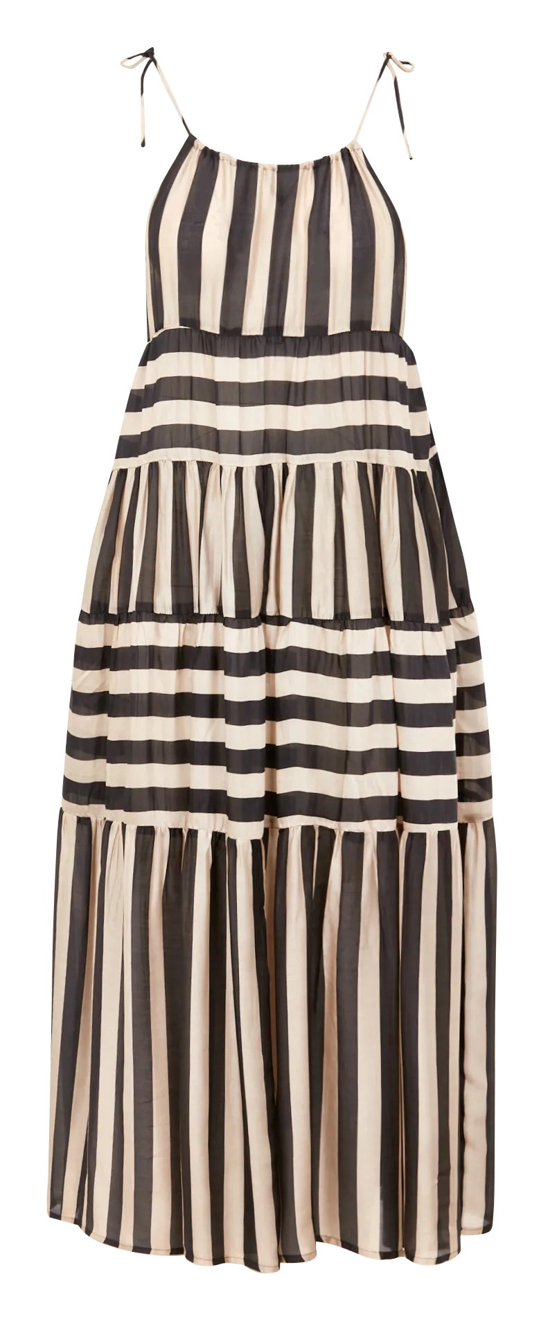 Robe longue ample à rayures Blanc VALERIA